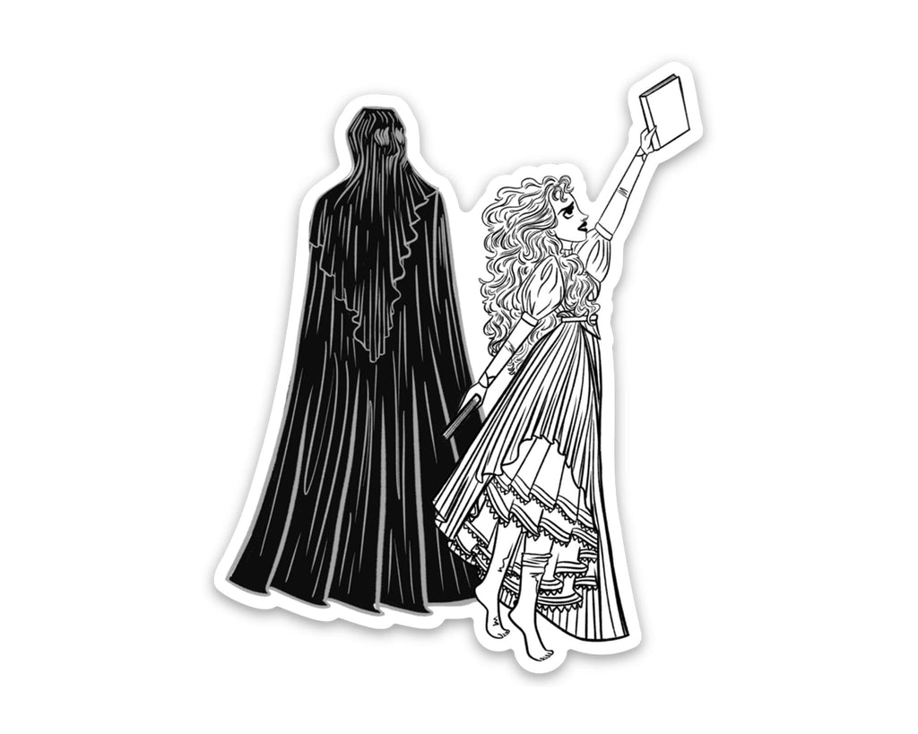 Reach The Guardian Original Paranormal Gothic Romance Character Art Black and White Phantom Spectral Shade Edwardian Sticker Decal ST052
