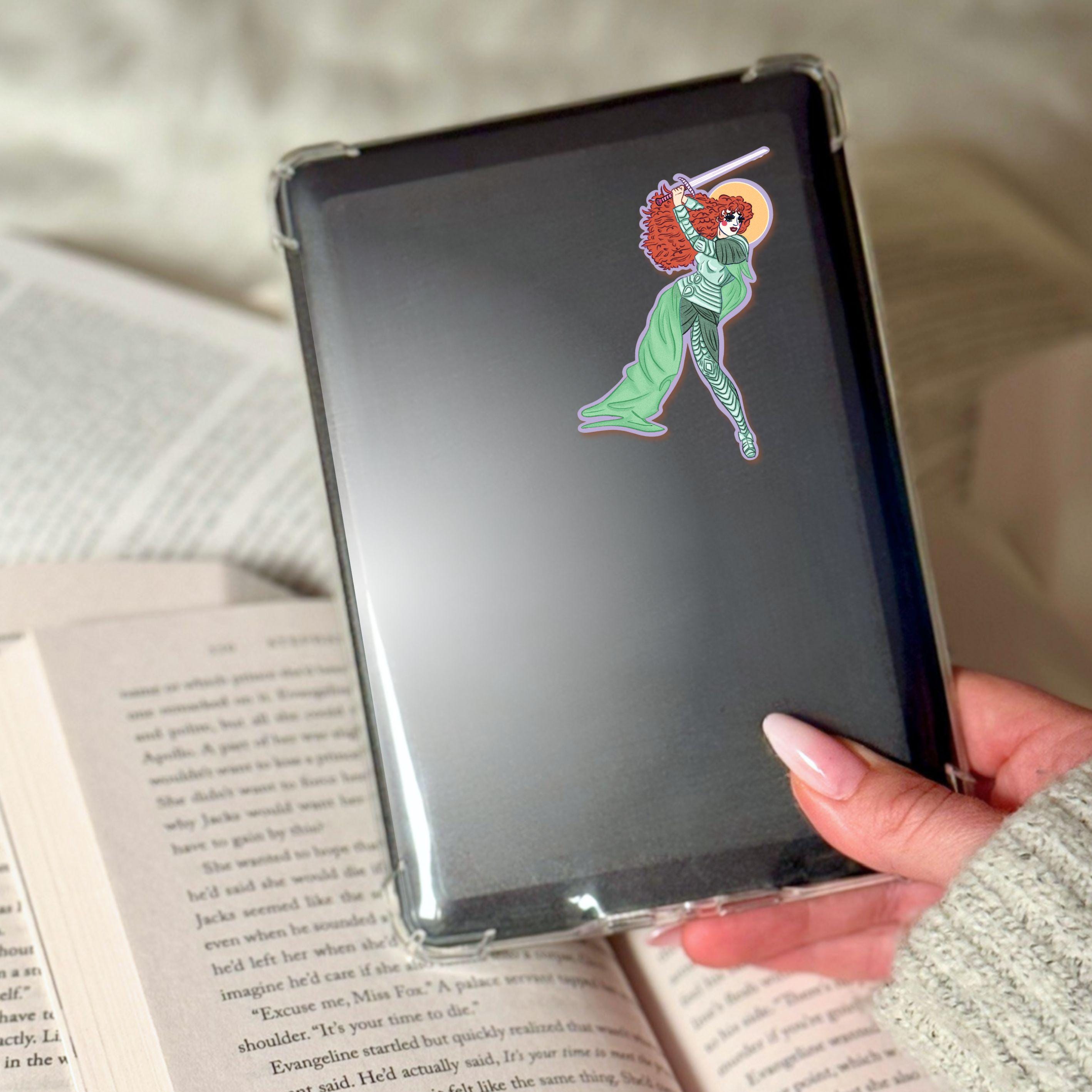 Roan of Arc Feminist Warrior Vinyl Sticker - Illustrated Medieval Knight Art in Waterproof Matte Vinyl ST116