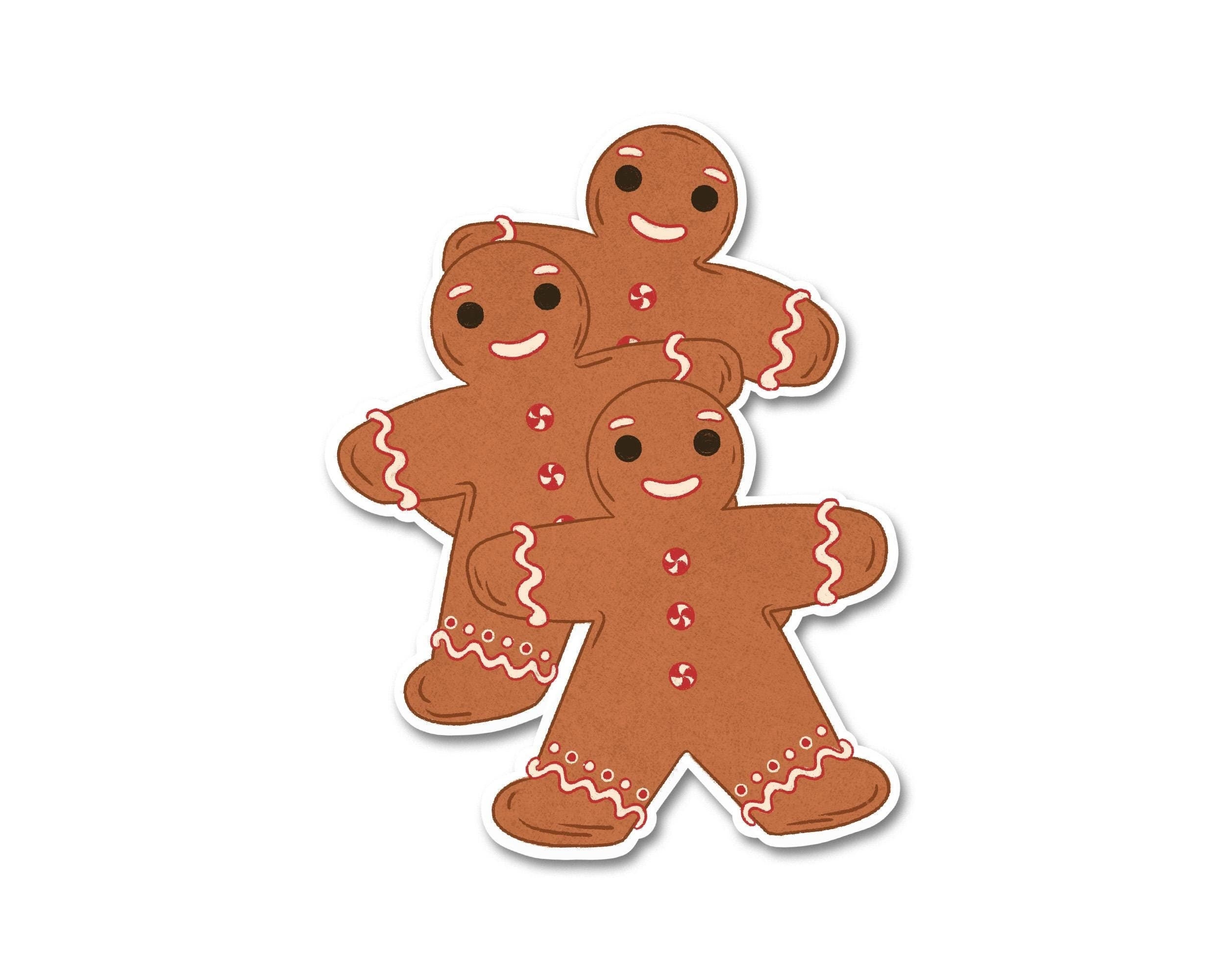 Gingerbread Cookie Sticker Cute Holiday Vinyl Decal Christmas Bakery Gumdrop Art Festive Stocking Stuffer Waterproof Sticker Decal ST024
