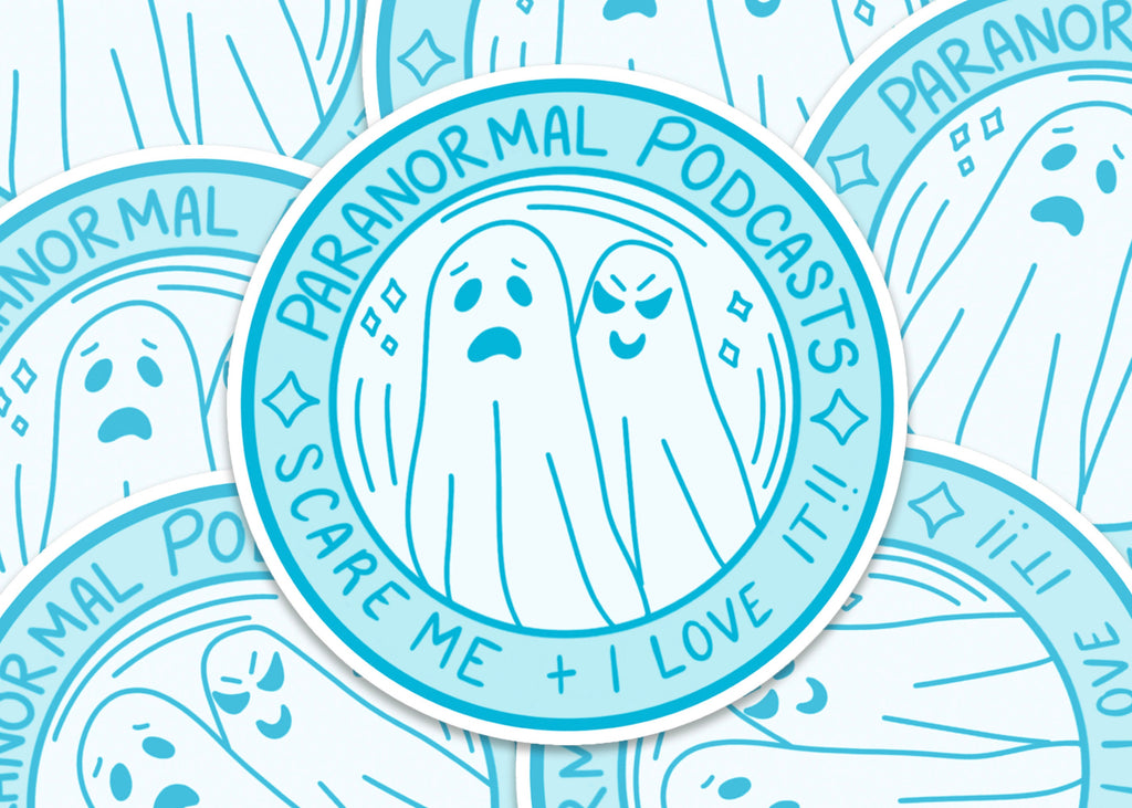 Paranormal Podcasts Scare Me and I Love It Blue Ghosts Haunted Scared Matte Vinyl Water-proof Sticker Decal ST043