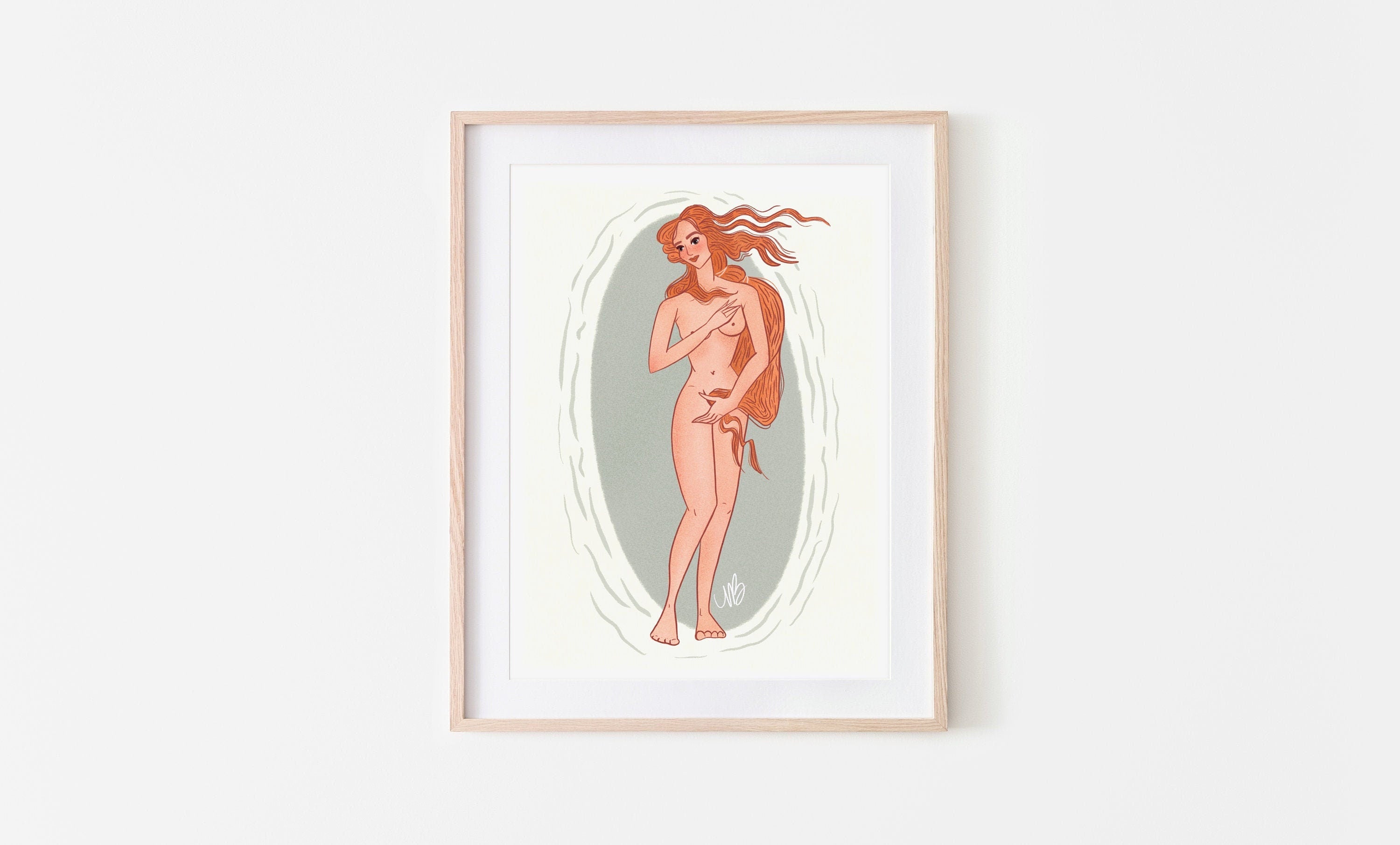 Art Print Birth of Venus Illustration Wall Decor Art for Home Digital Illustrated Artwork for Art Lover Studio Print Art Classroom Wall Art