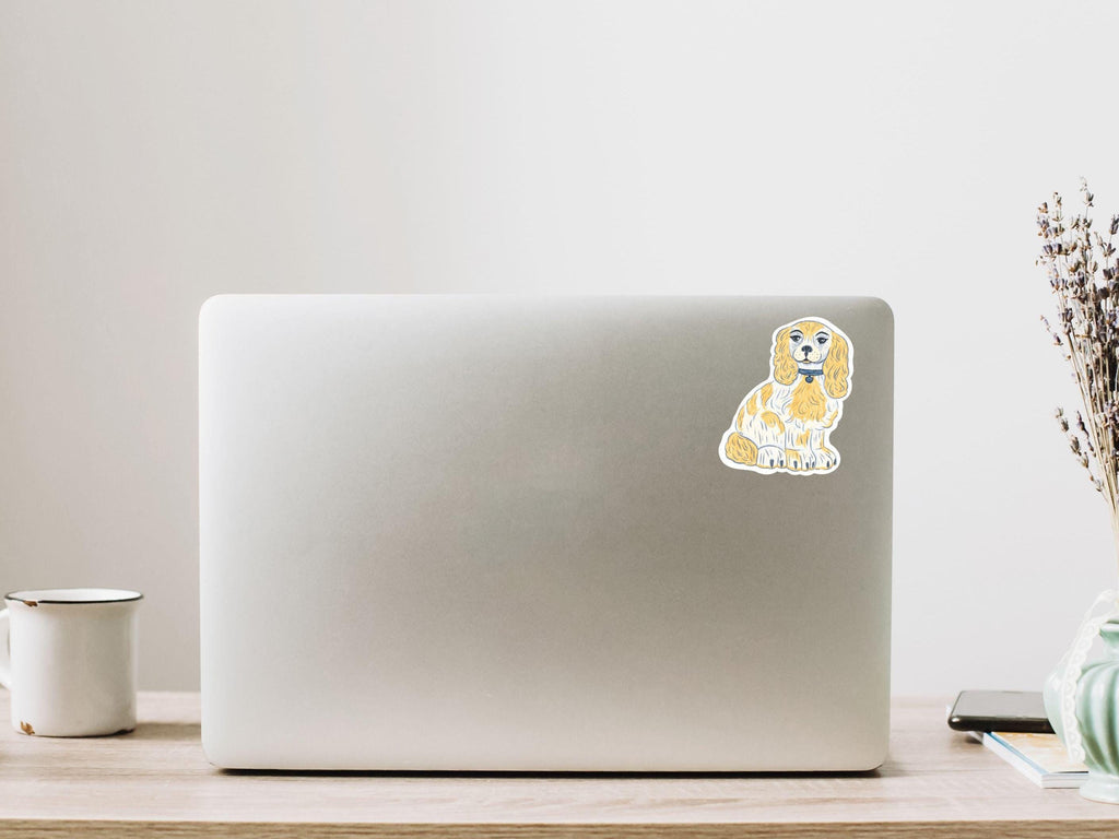 Staffordshire Dog Sticker: Nostalgic Home Decor, Illustrated Artwork Waterproof Vinyl Decal ST004