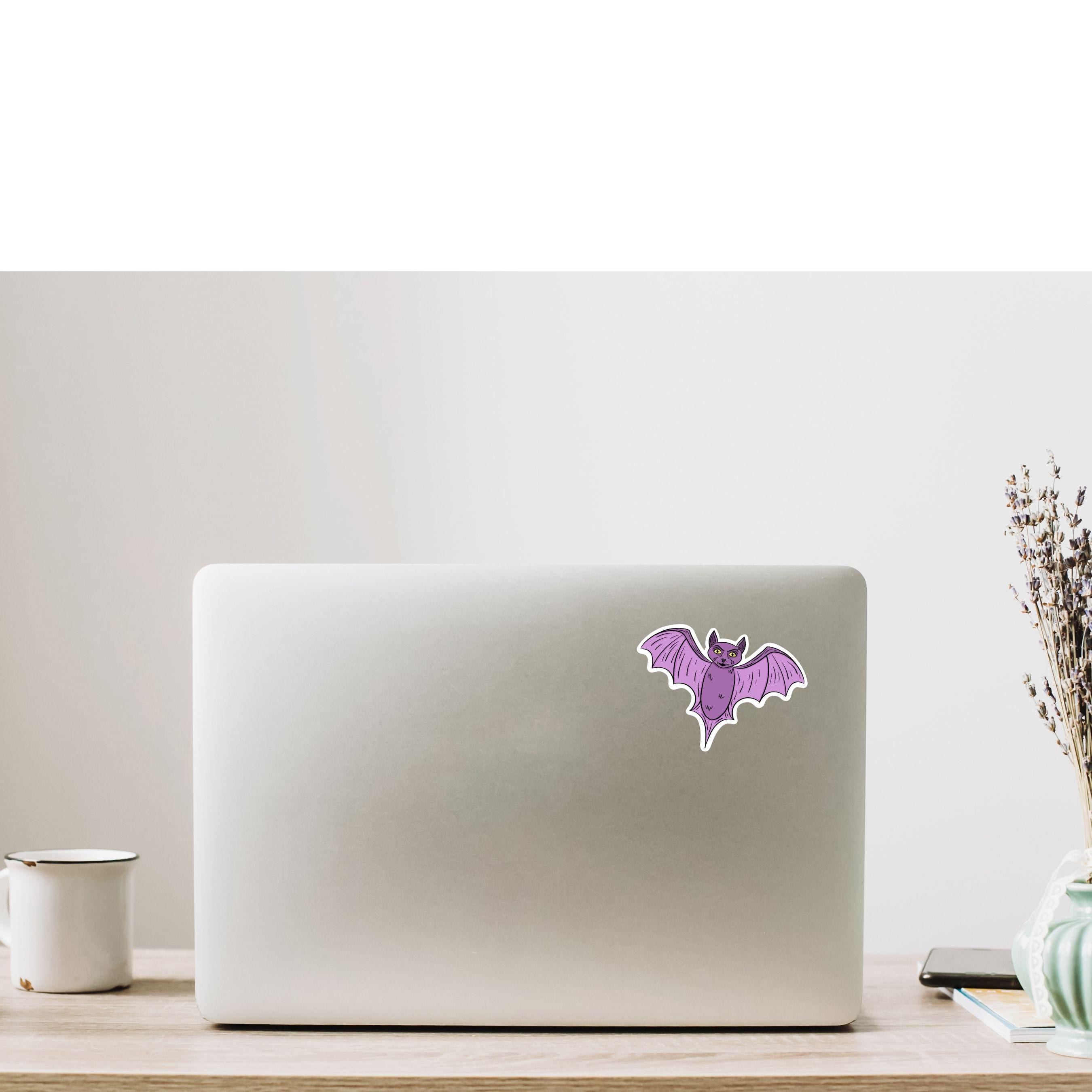 Purple Bat Sticker Cute Spooky Vampire Bat Vinyl Decal for Halloween Decor Water Bottles Laptops and Journals Witchy Goth Aesthetic ST057