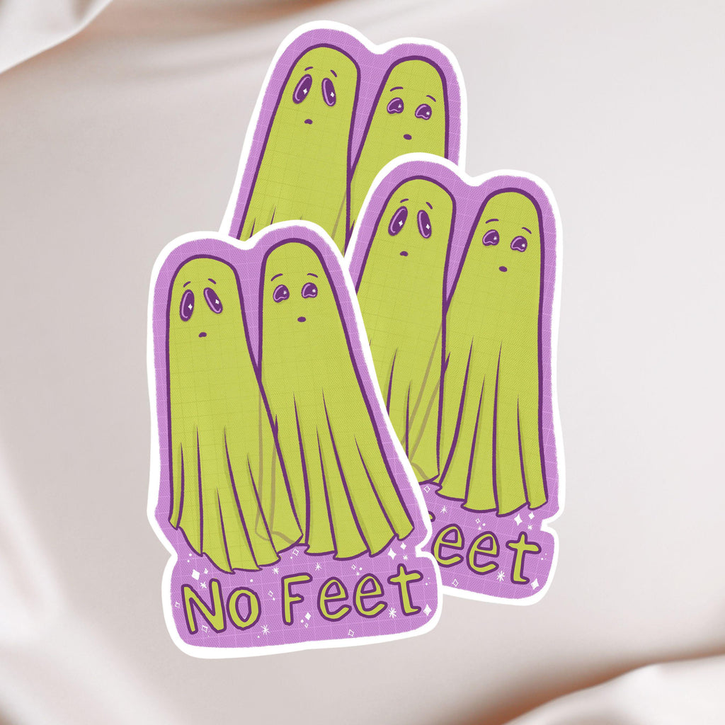 No Feet Ghost Sticker Beetlejuice Inspired Matte Vinyl Decal for Laptop Water Bottle or Journal Funny Spooky Quote for Horror Fans ST020