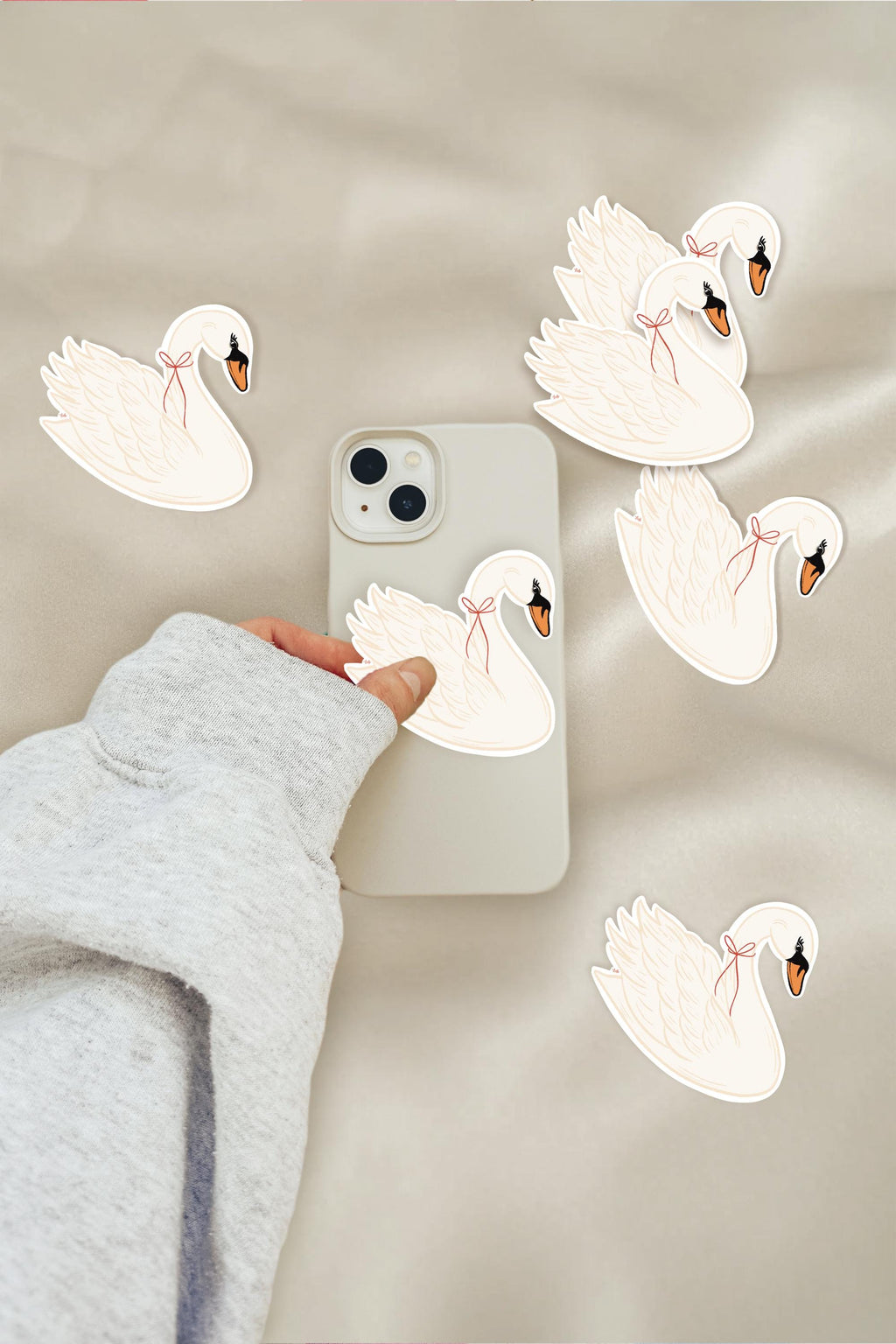 Coquette Swan Sticker Decal for Kindle Case Laptop Cover Decor Gift Idea for Best Friend Waterproof Sticker Feminine Whimsy Bird Art ST122