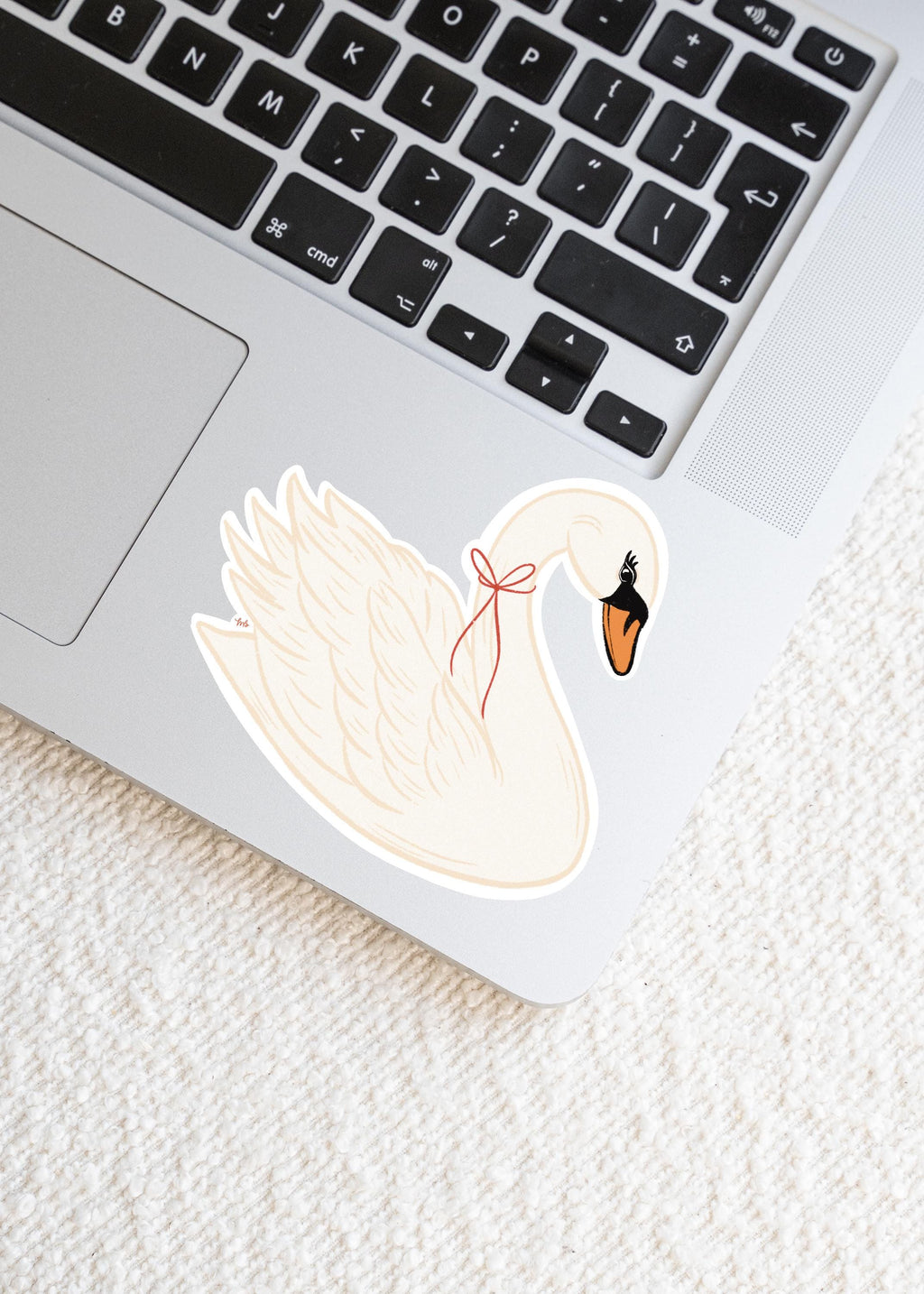 Coquette Swan Sticker Decal for Kindle Case Laptop Cover Decor Gift Idea for Best Friend Waterproof Sticker Feminine Whimsy Bird Art ST122