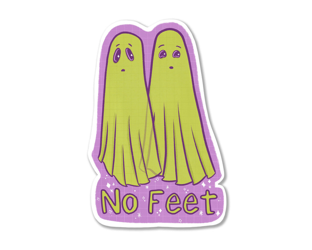 No Feet Ghost Sticker Beetlejuice Inspired Matte Vinyl Decal for Laptop Water Bottle or Journal Funny Spooky Quote for Horror Fans ST020