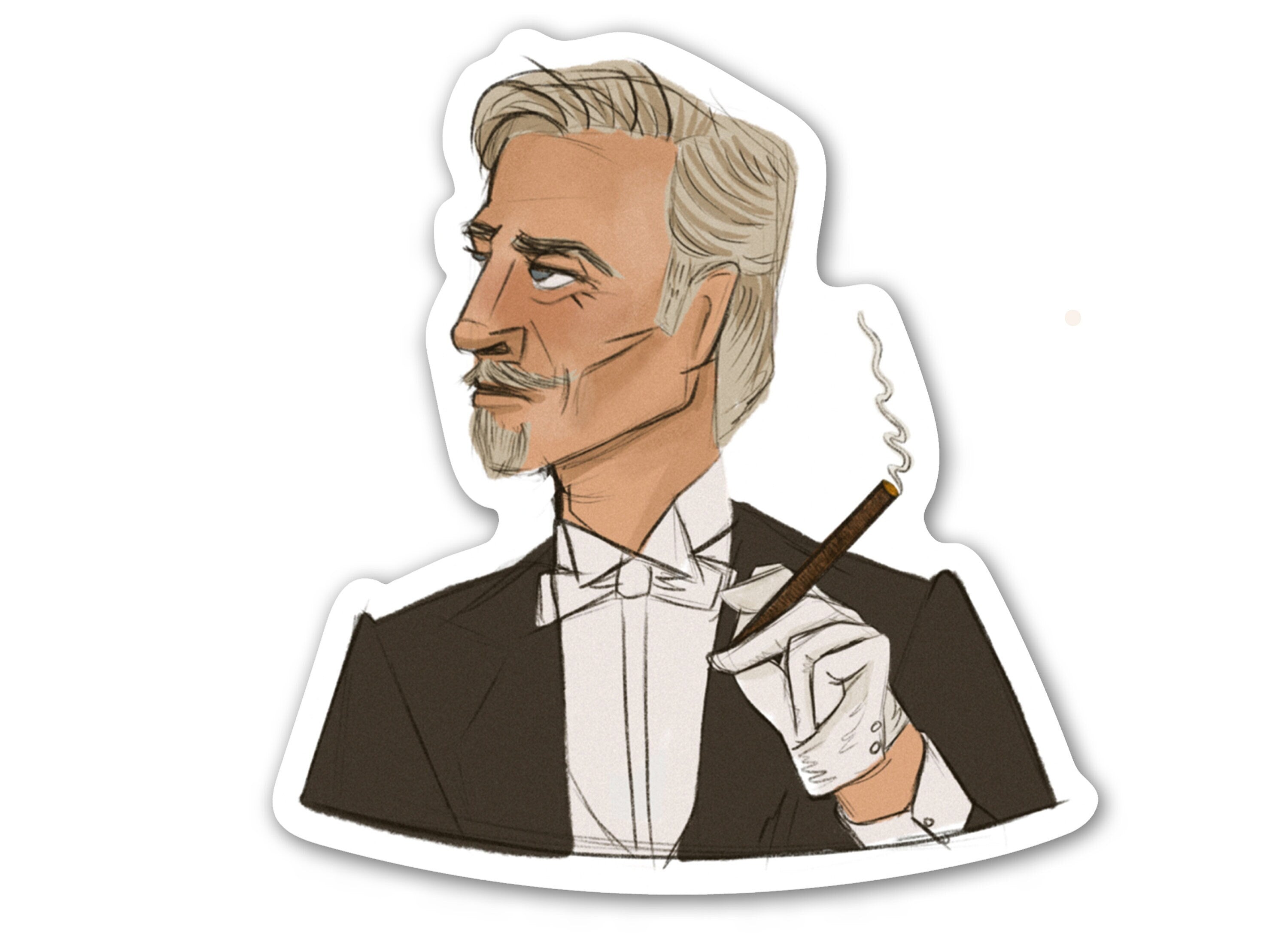 Mr. Robinson Time travel inspired somewhere in time Edwardian 1920s man with a cigarette cigar Vinyl Water-proof Sticker Decal ST038