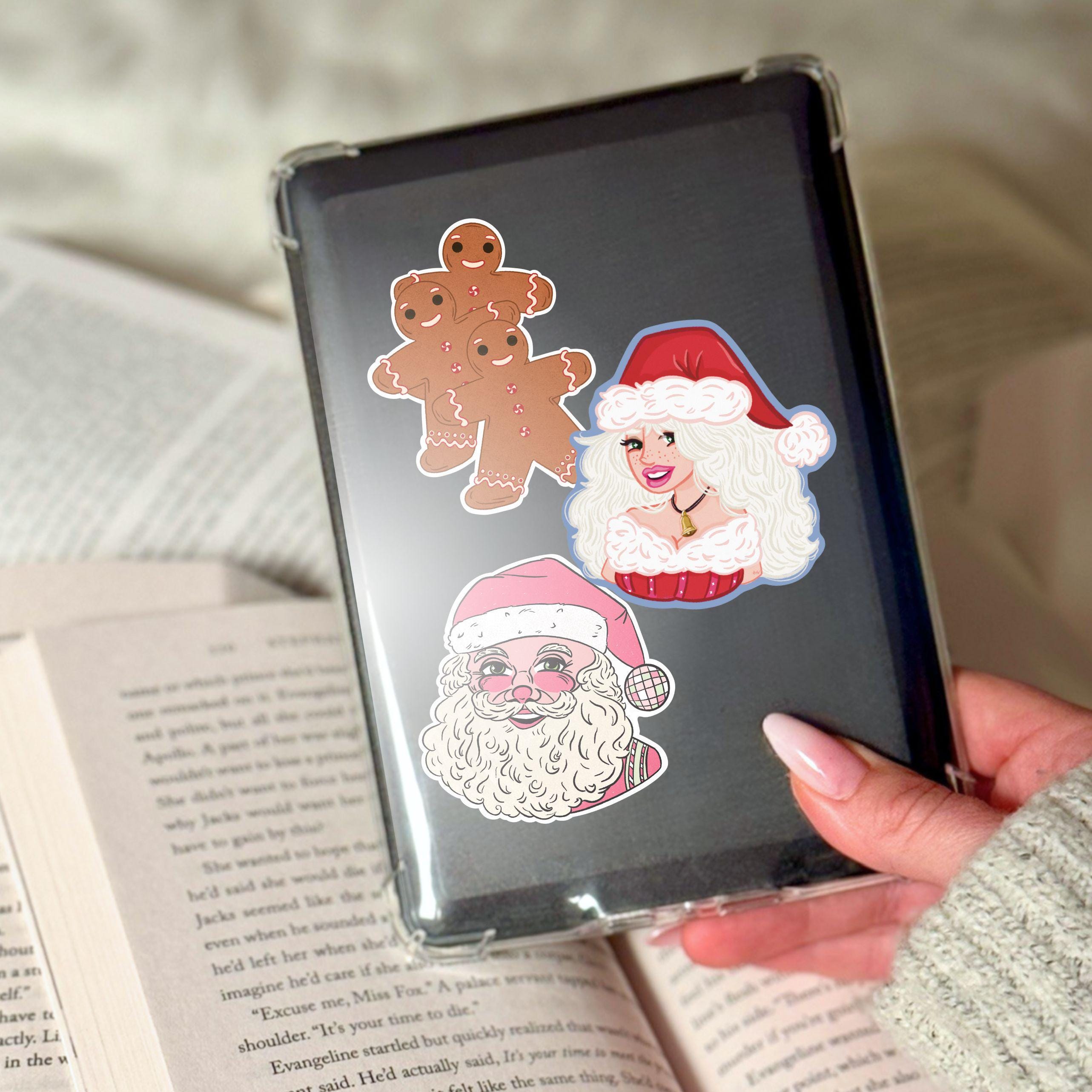 Santa Baby Christmas Pin-Up Girl Sticker | Holiday Illustration | Retro Holiday Aesthetic | Feminine Festive Vinyl Decal