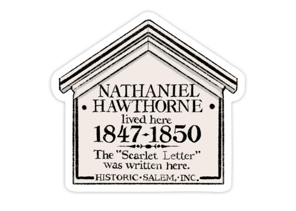 Salem Sticker Illustrated Historical Nathaniel Hawthorne Sign Inspired Salem Massachusetts Witch Community Gift Idea for Girl Friend ST070