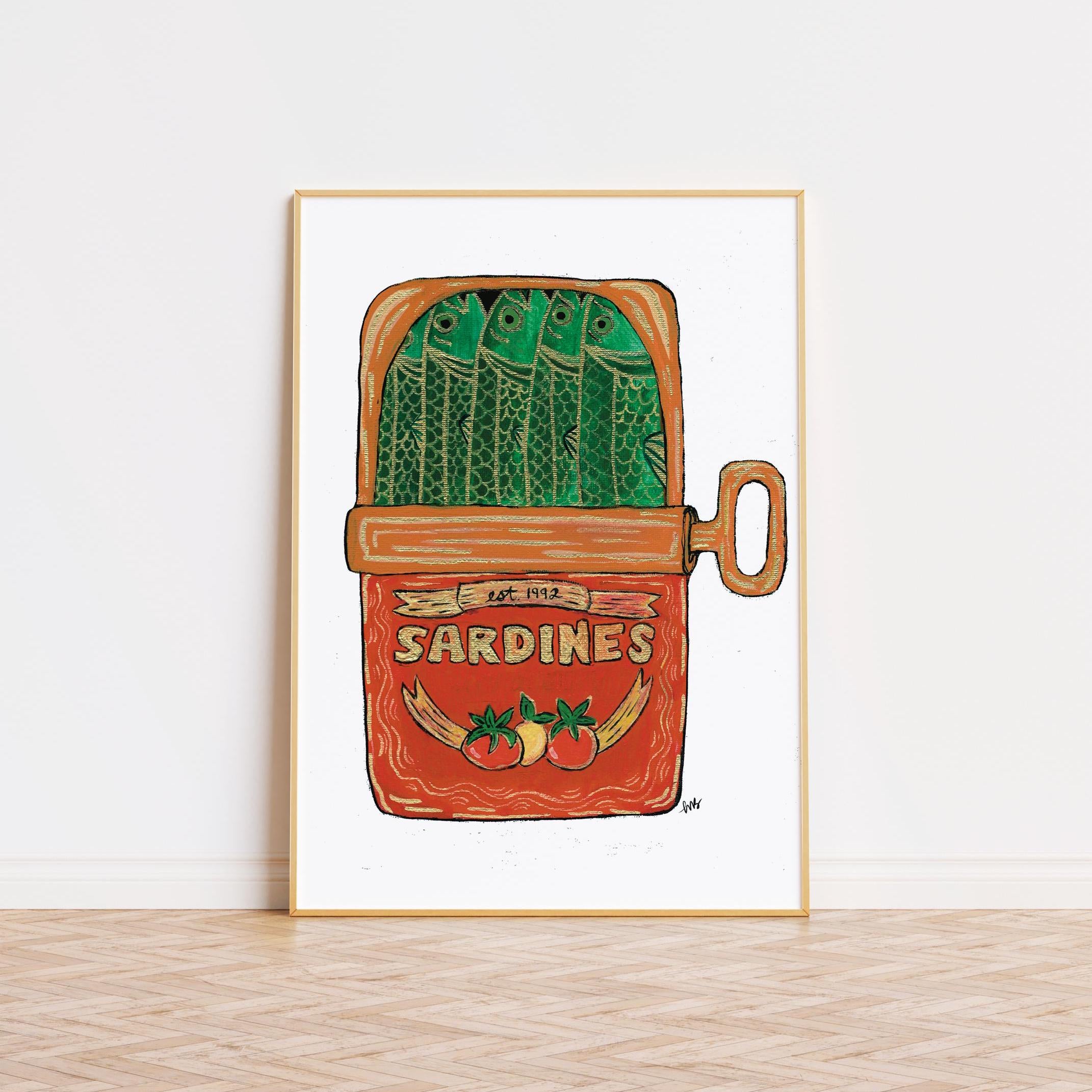 Sardines Tin Instant Download Artwork For Gallery Wall Print Kitchen Home Decor Printable Art for Electric Aesthetic Apartment Decoration