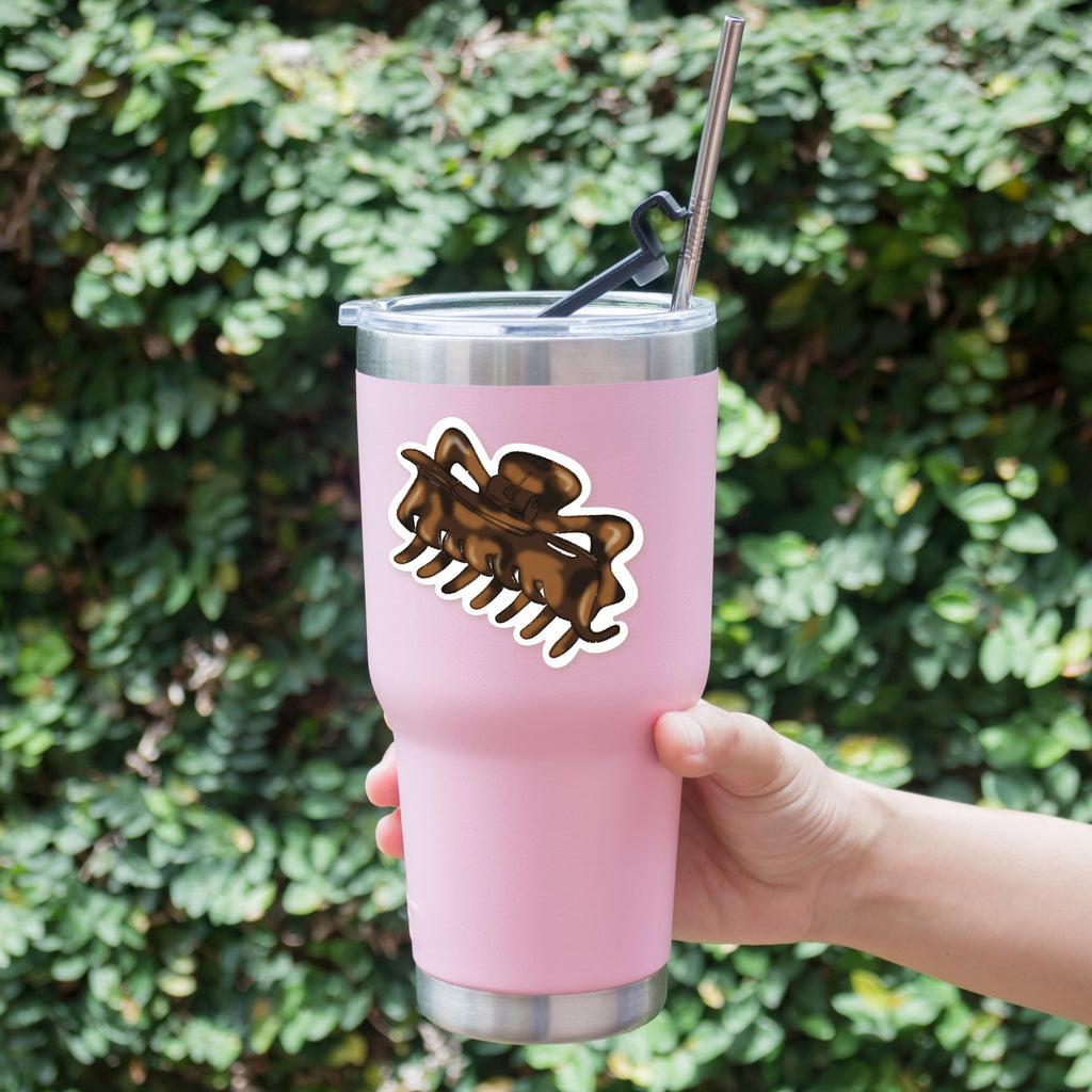 Tortoise Shell Hair Claw Clip Sticker Chic Minimalist Vinyl Decal Luxury Aesthetic Laptop Kindle Decor Fashion Icon Old Money Style ST123