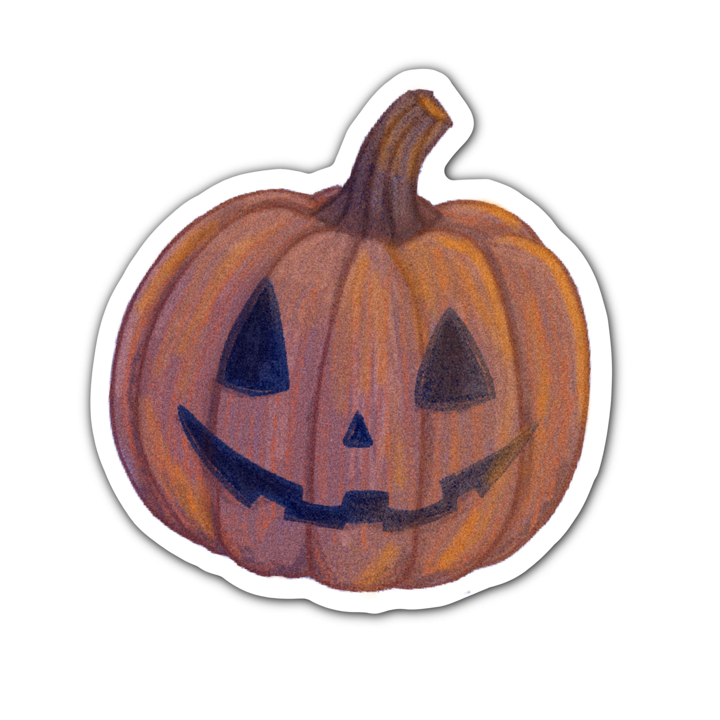 Halloween Pumpkin Sticker Illustrated Matte Vinyl Kindle and Laptop Sticker for Spooky Season ST147