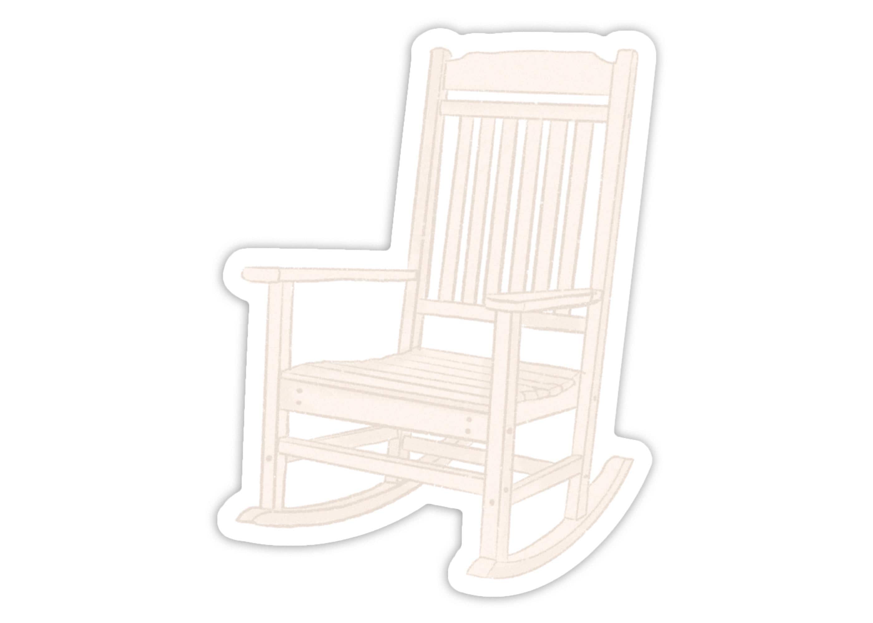 Rustic Rocking Chair Sticker Minimalist Porch Rocker Illustration for Journals Scrapbooking Southern Aesthetic Cozy Country Decor Vibe ST063