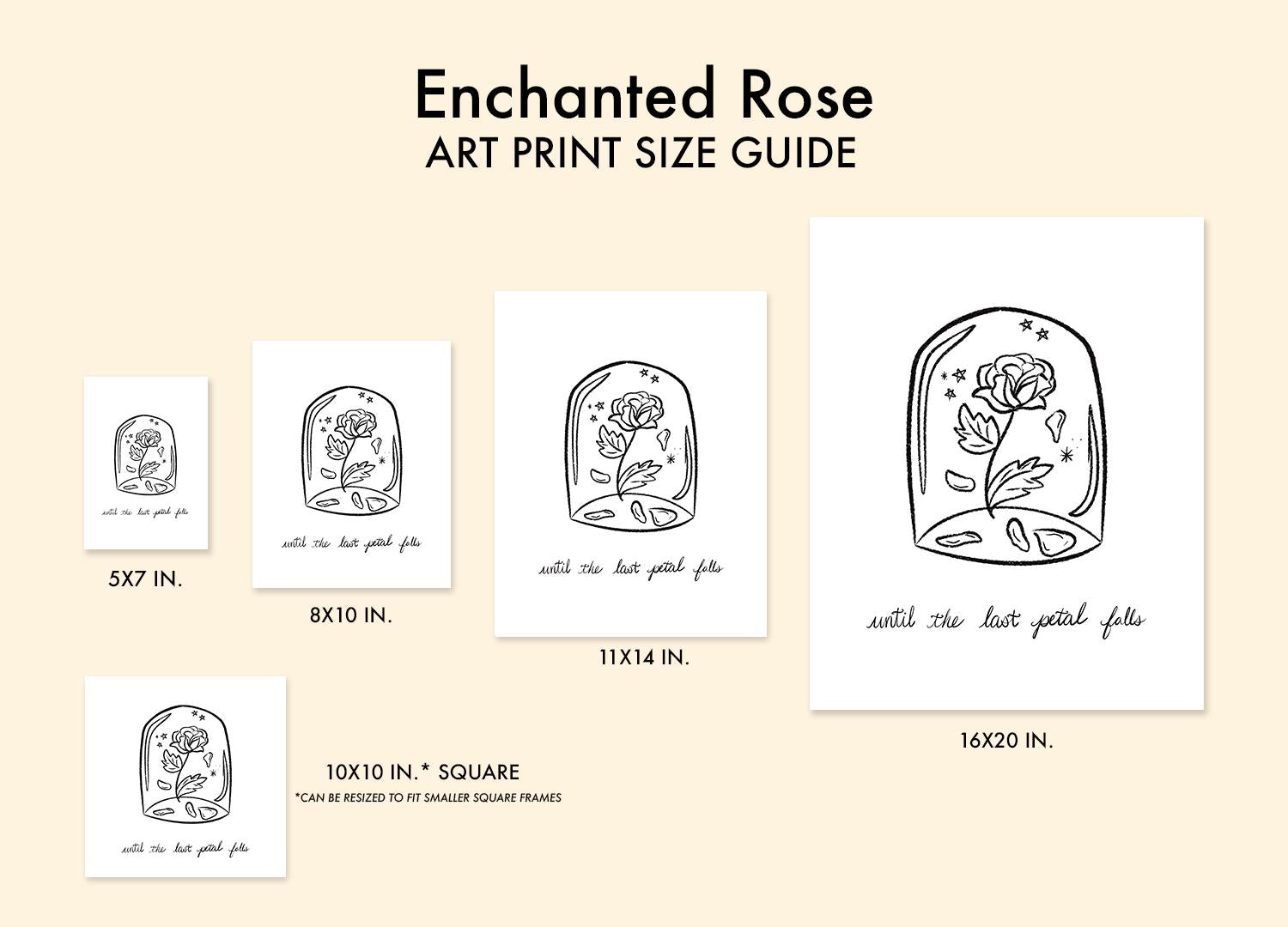 Enchanted Rose Print: Dark Academia Fairy Tale Art (Digital Download 5x7-16x20in JPEG )