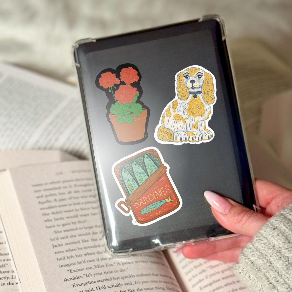 Staffordshire Dog Sticker: Nostalgic Home Decor, Illustrated Artwork Waterproof Vinyl Decal ST004