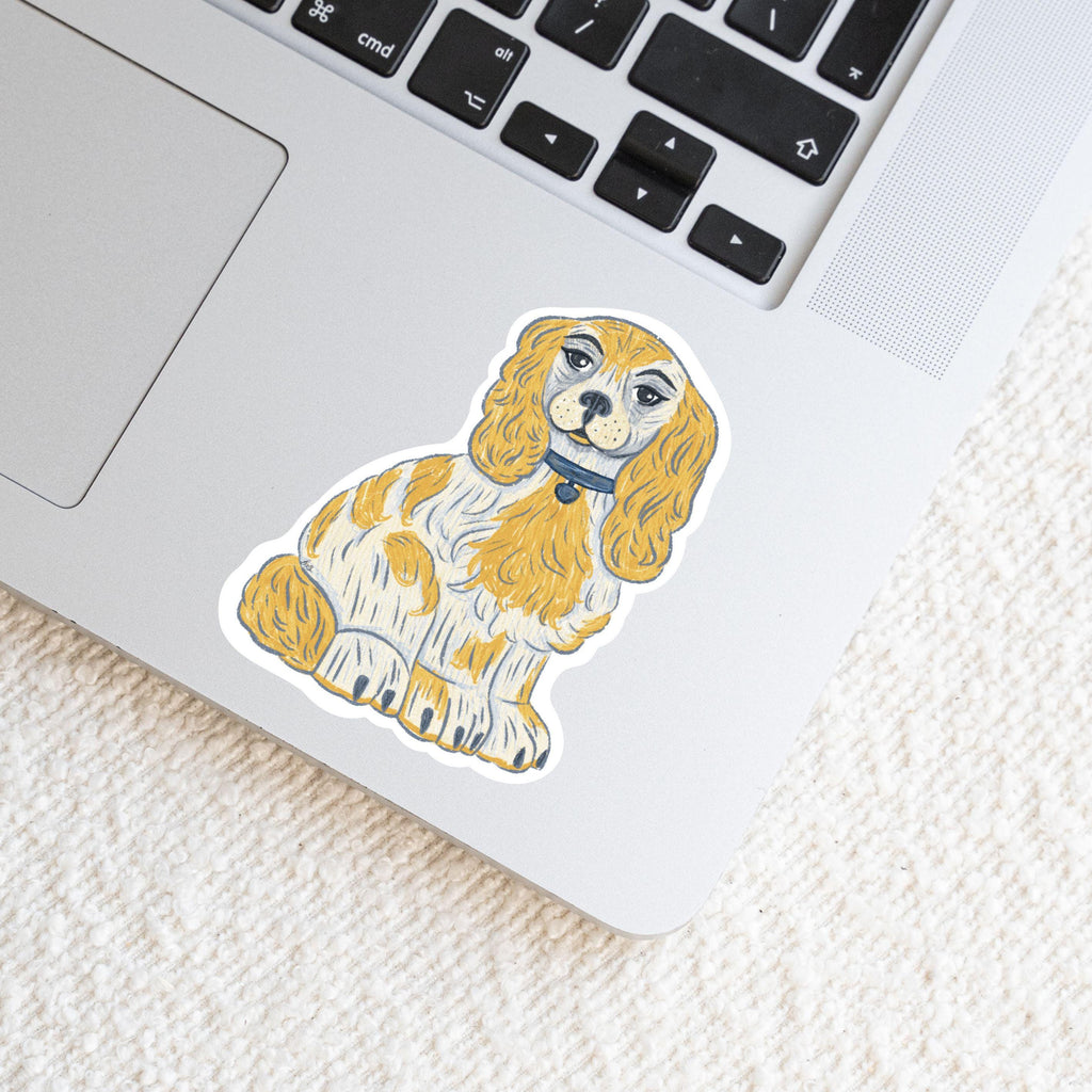 Staffordshire Dog Sticker: Nostalgic Home Decor, Illustrated Artwork Waterproof Vinyl Decal ST004