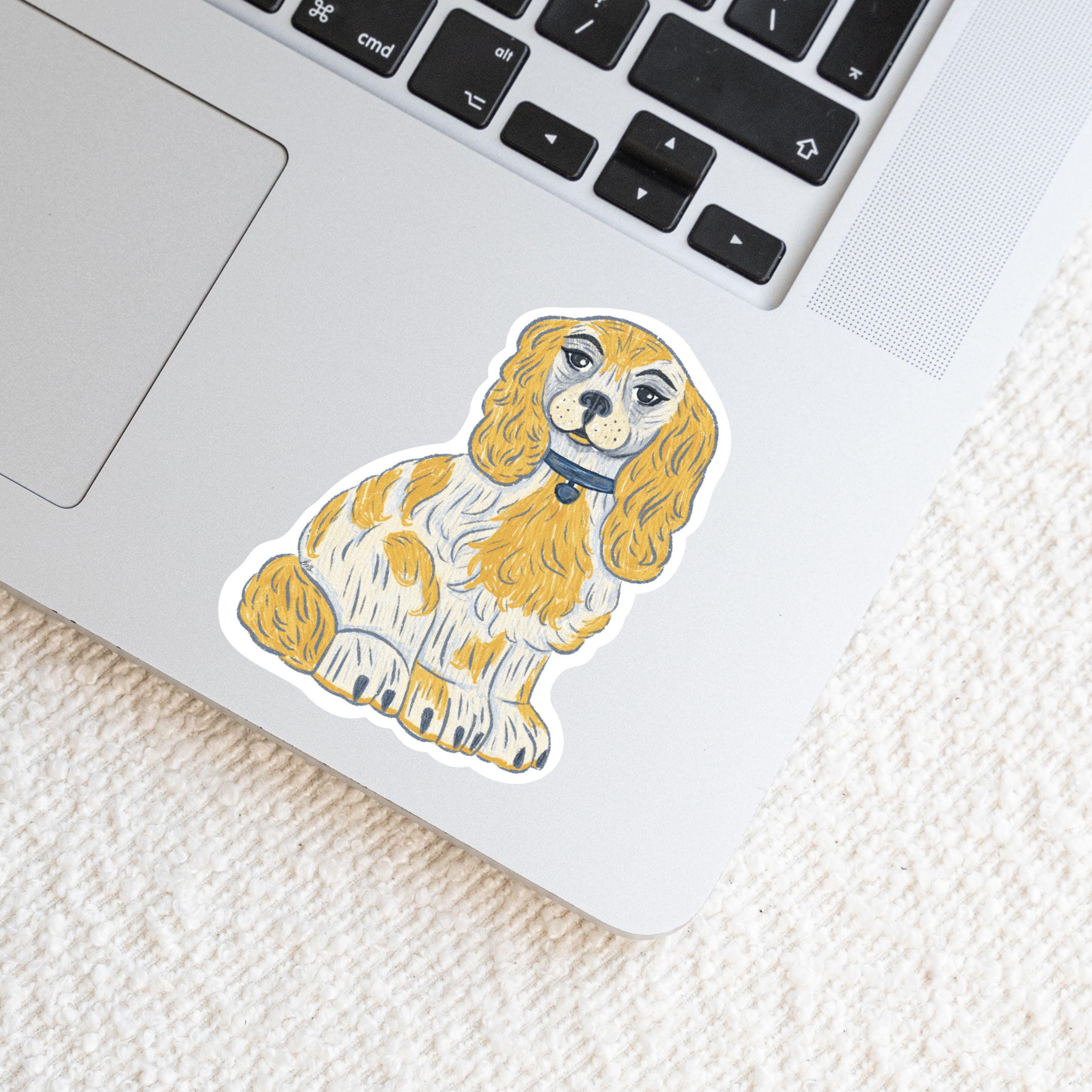 Staffordshire Dog Sticker: Nostalgic Home Decor, Illustrated Artwork Waterproof Vinyl Decal ST004