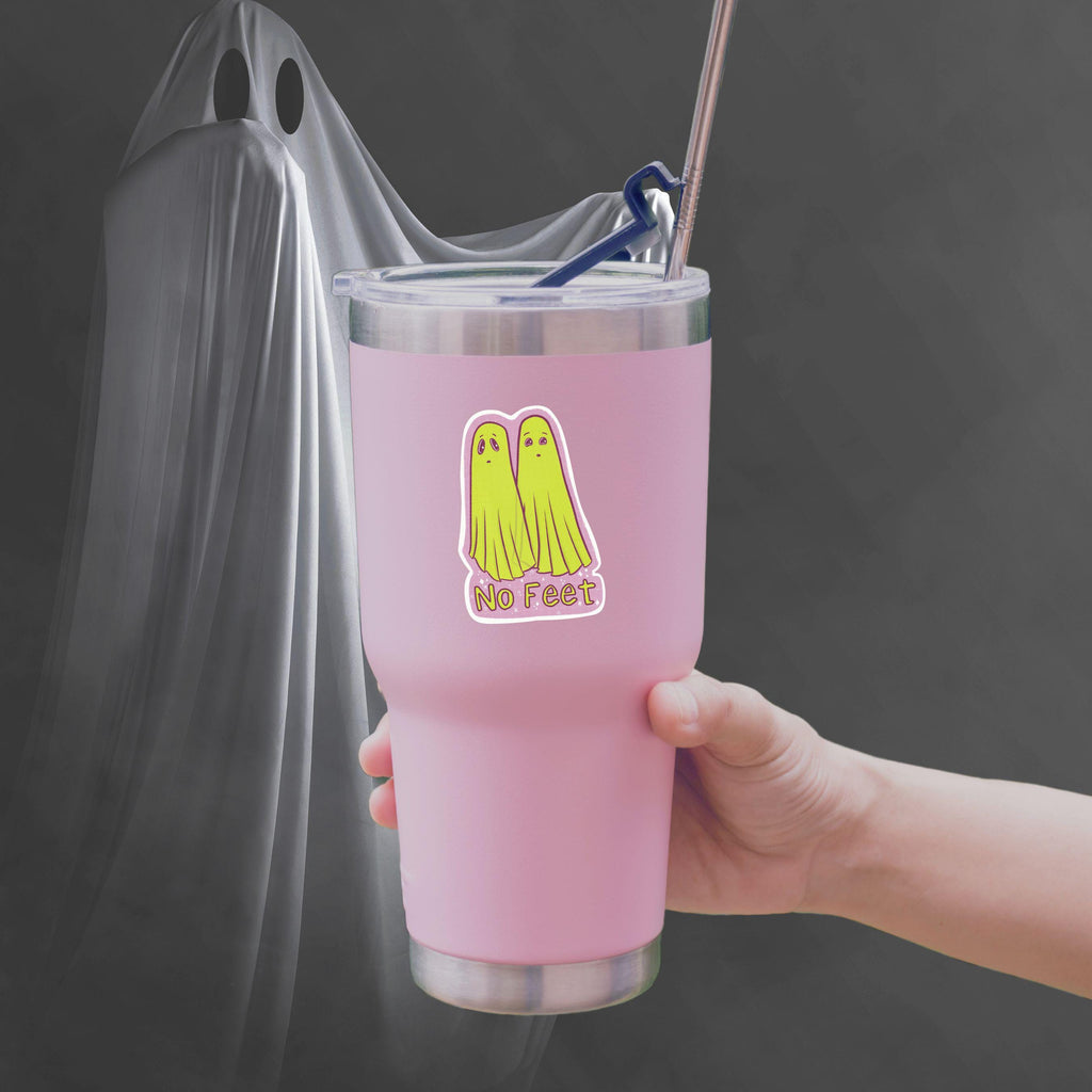 No Feet Ghost Sticker Beetlejuice Inspired Matte Vinyl Decal for Laptop Water Bottle or Journal Funny Spooky Quote for Horror Fans ST020