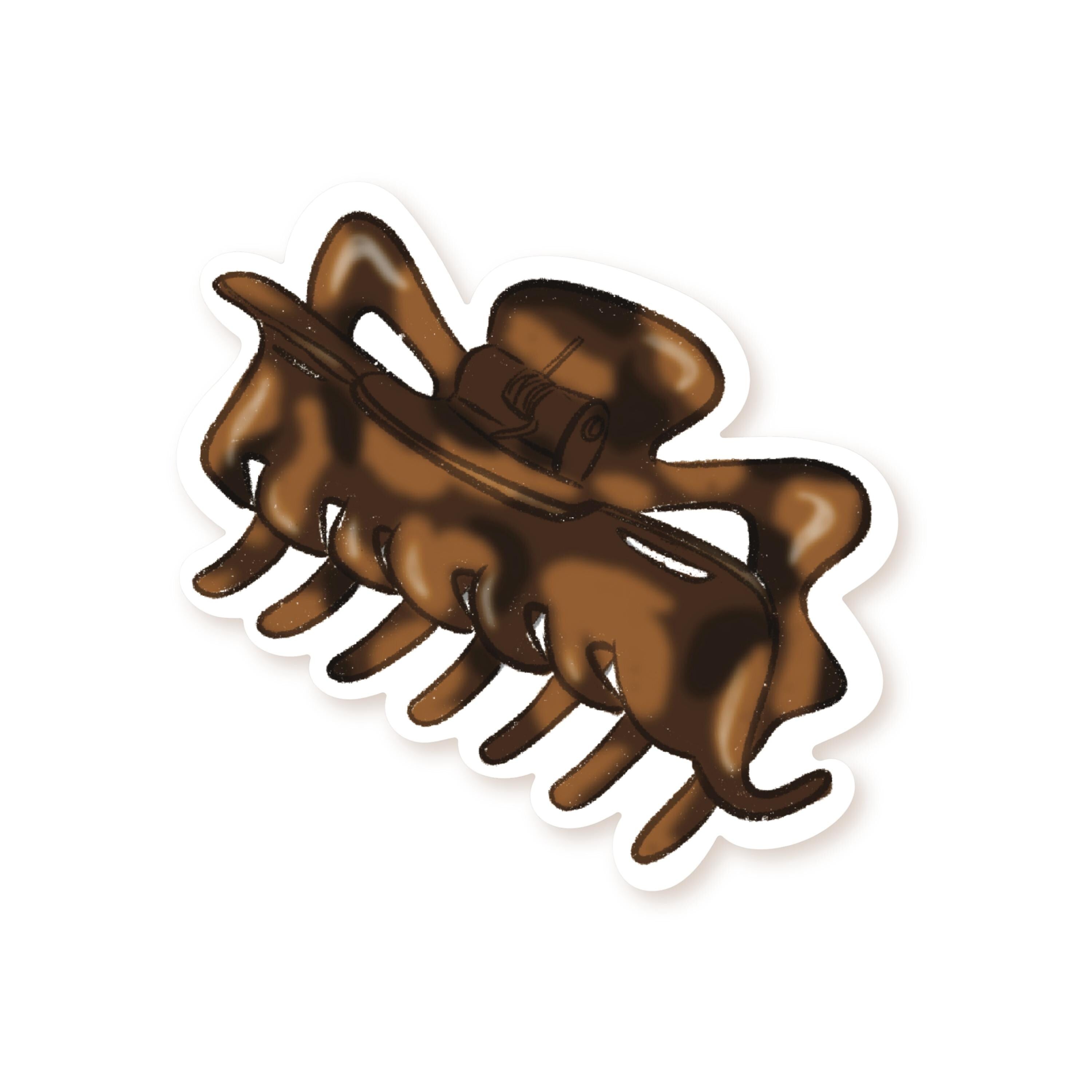 Tortoise Shell Hair Claw Clip Sticker Chic Minimalist Vinyl Decal Luxury Aesthetic Laptop Kindle Decor Fashion Icon Old Money Style ST123