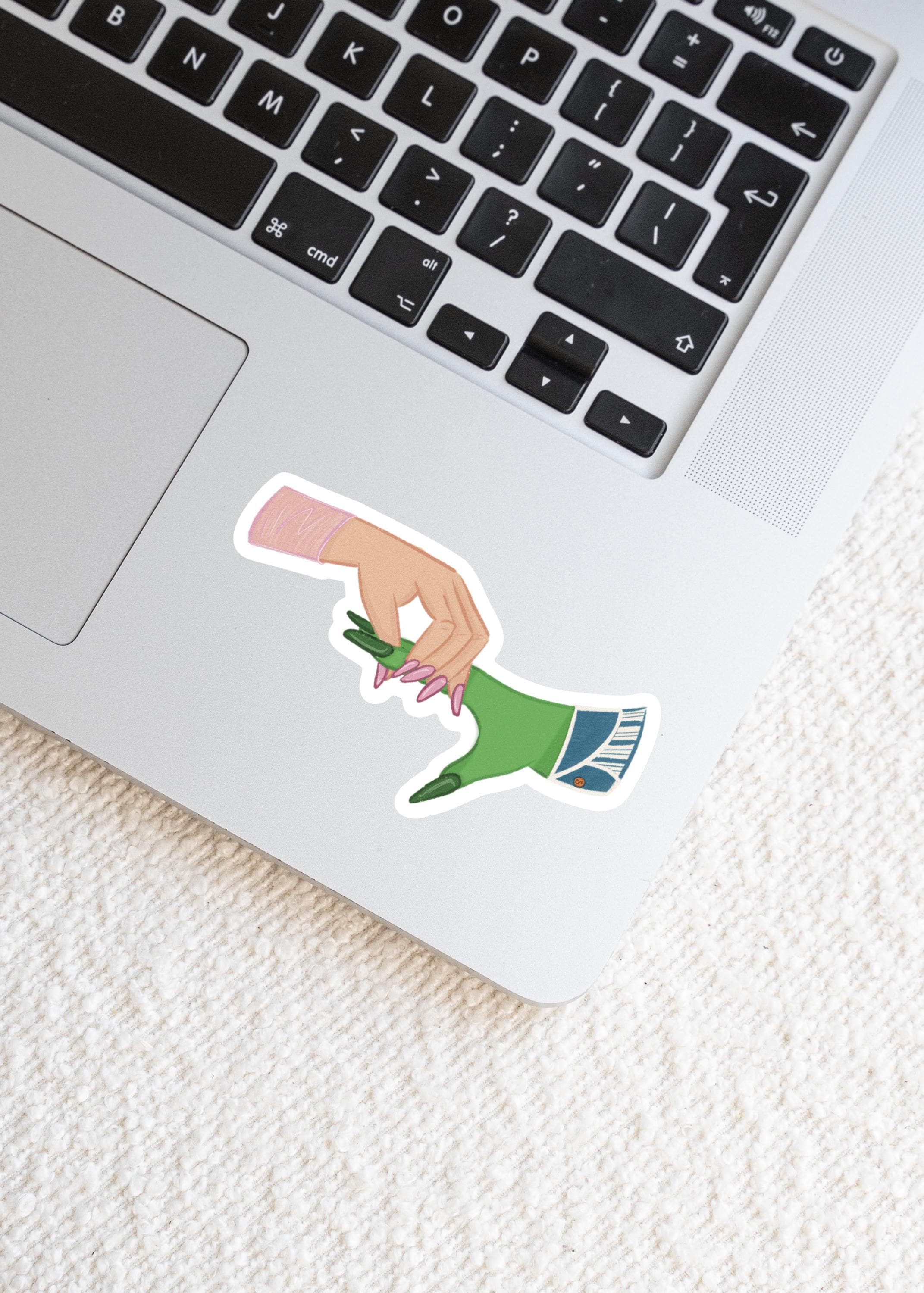 Holding Space Wicked Sticker Broadway Movie Musical Illustration Decal Theater Fans Elphaba and Glinda the Good Witch Pink Green Hands ST059