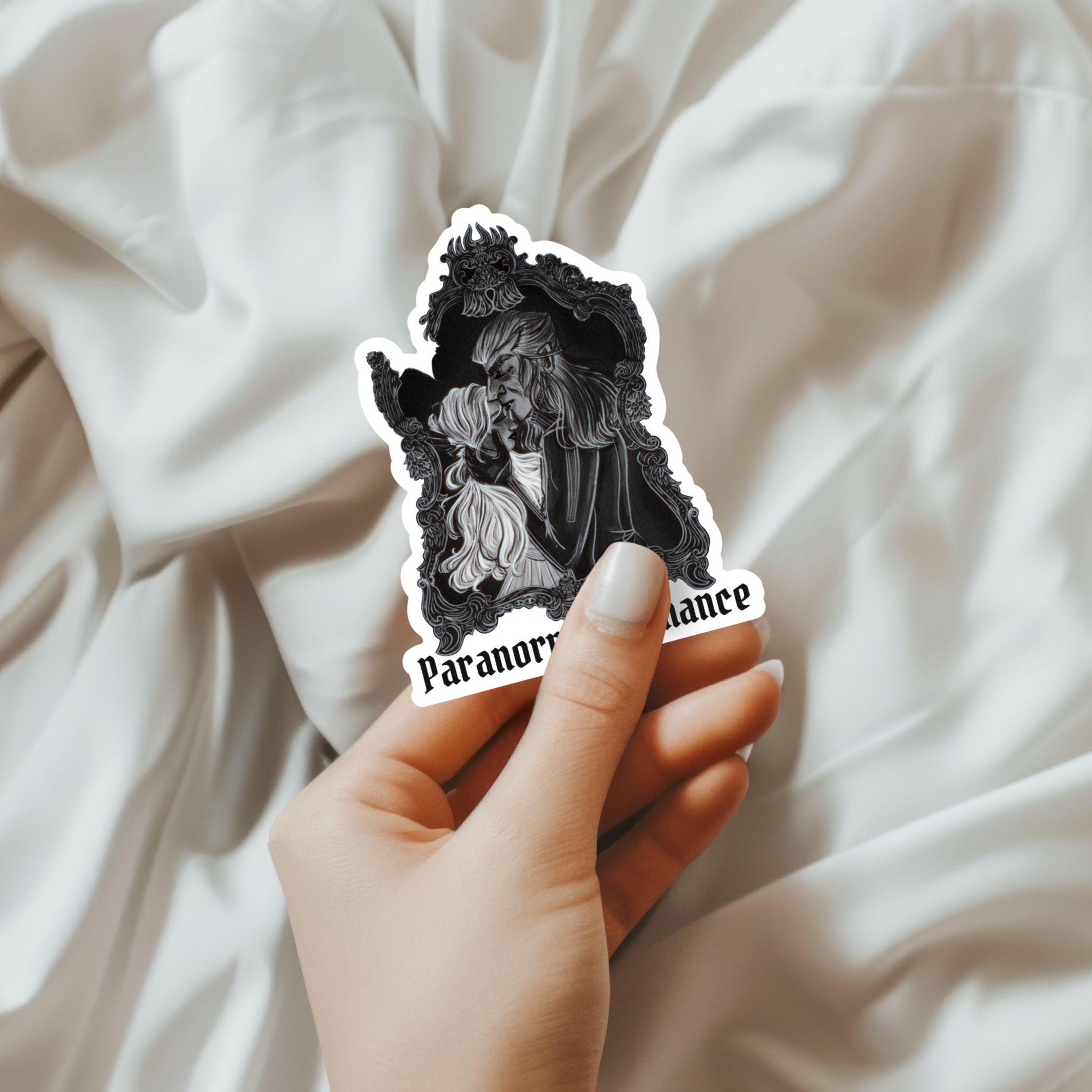 Paranormal Romance Couple Illustration Black and White kindle cover monster fairy fan vampire phantom Vinyl Water-proof Sticker Decal ST041