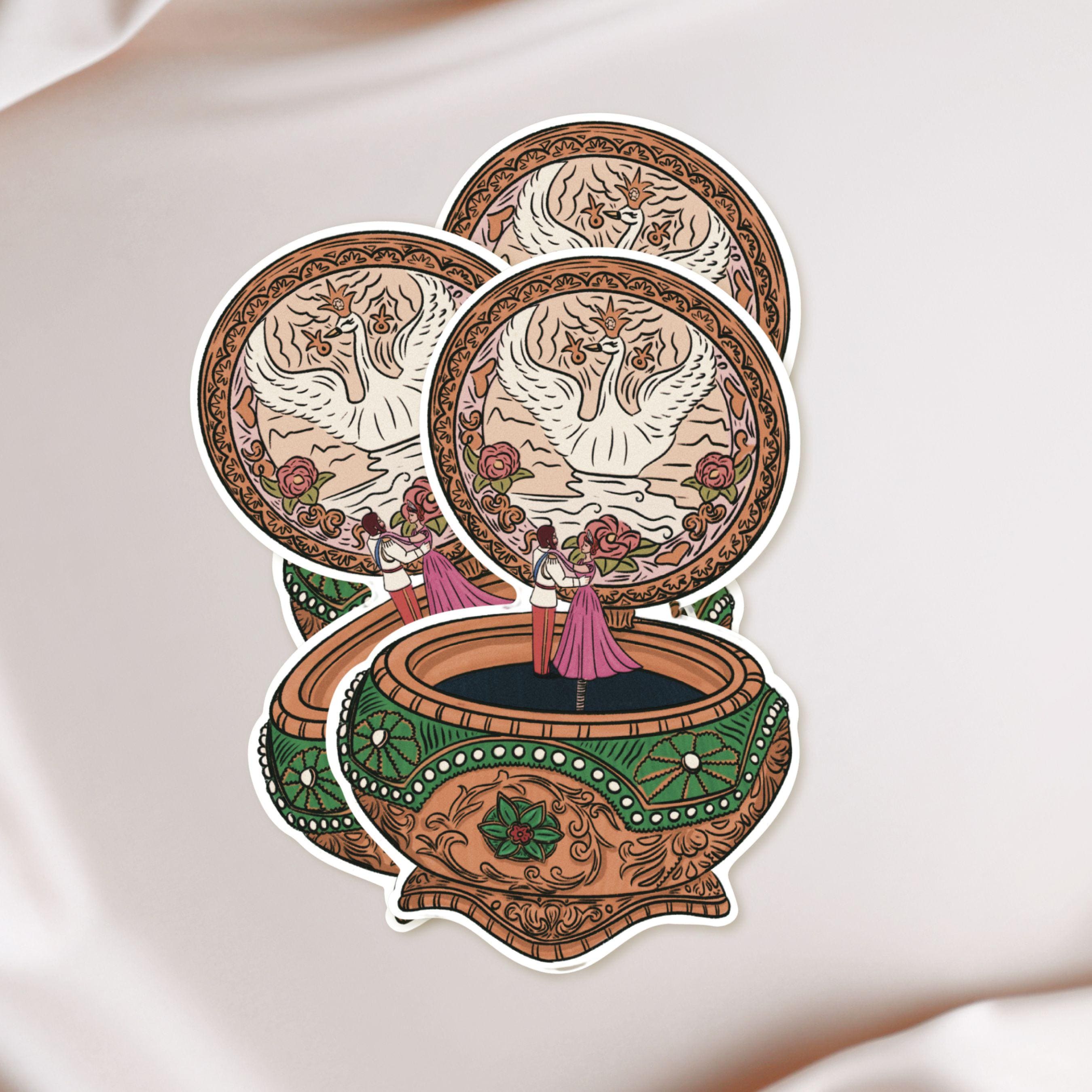 Anastasia Music Box Sticker Illustration Inspired by Together In Paris Music Box Gift for 90s Kids Waterproof Sticker for Kindle Case ST037