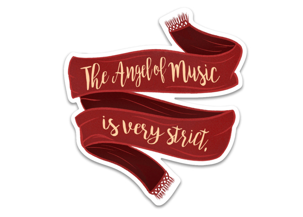 The Angel of Music is Very Strict Phantom of the Opera Musical Red Scarf Broadway Gothic Romance Vinyl Water-proof Sticker Decal ST028