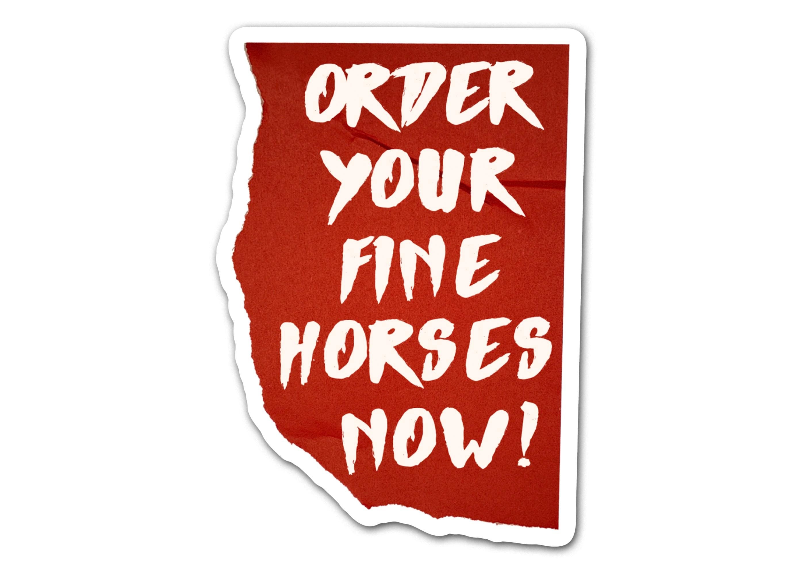 Order Your Fine Horses Now Horror Phantom Opera France Illustrated Red Paper Musical Broadway West End Vinyl Water-proof Sticker Decal ST019