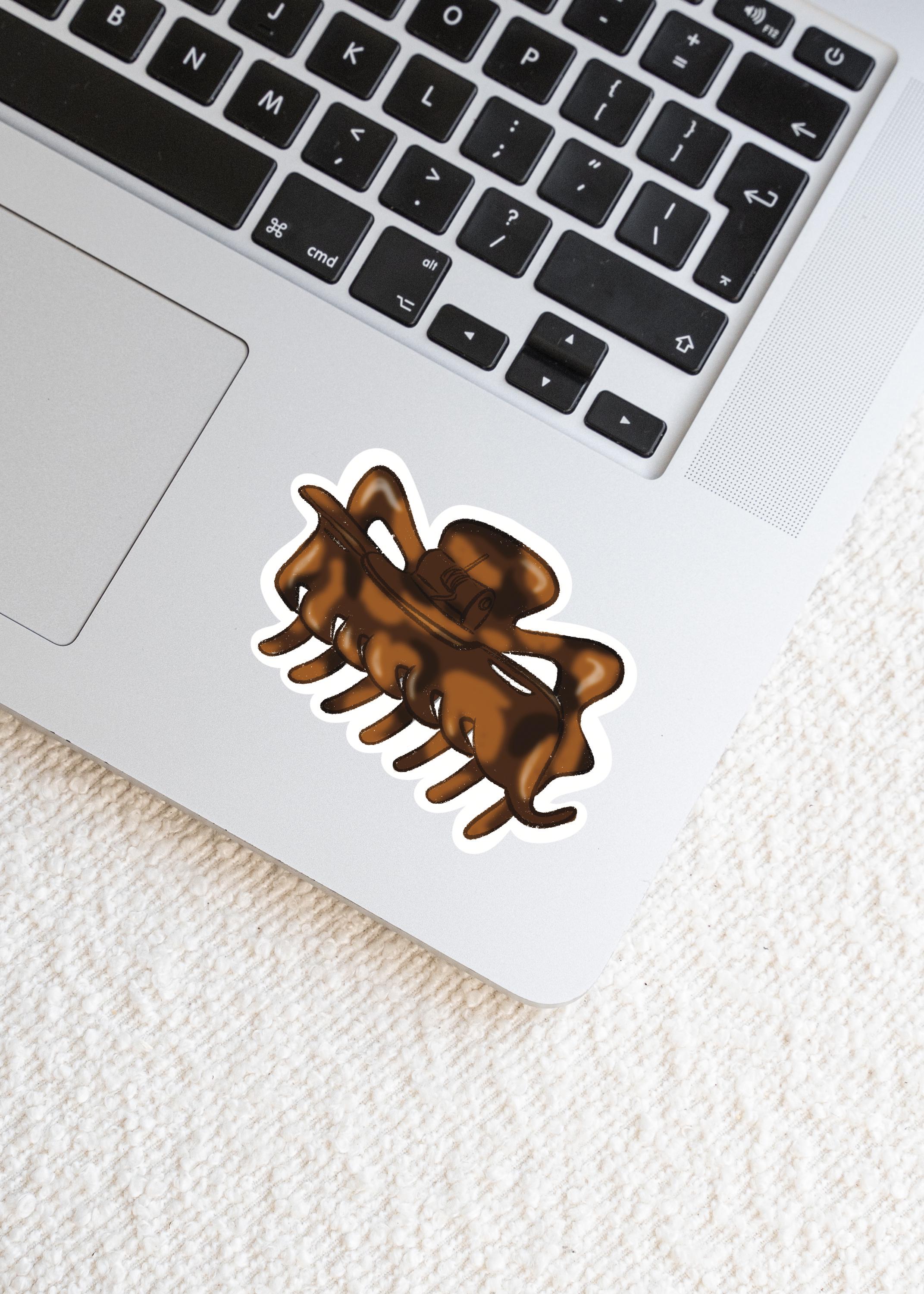 Tortoise Shell Hair Claw Clip Sticker Chic Minimalist Vinyl Decal Luxury Aesthetic Laptop Kindle Decor Fashion Icon Old Money Style ST123
