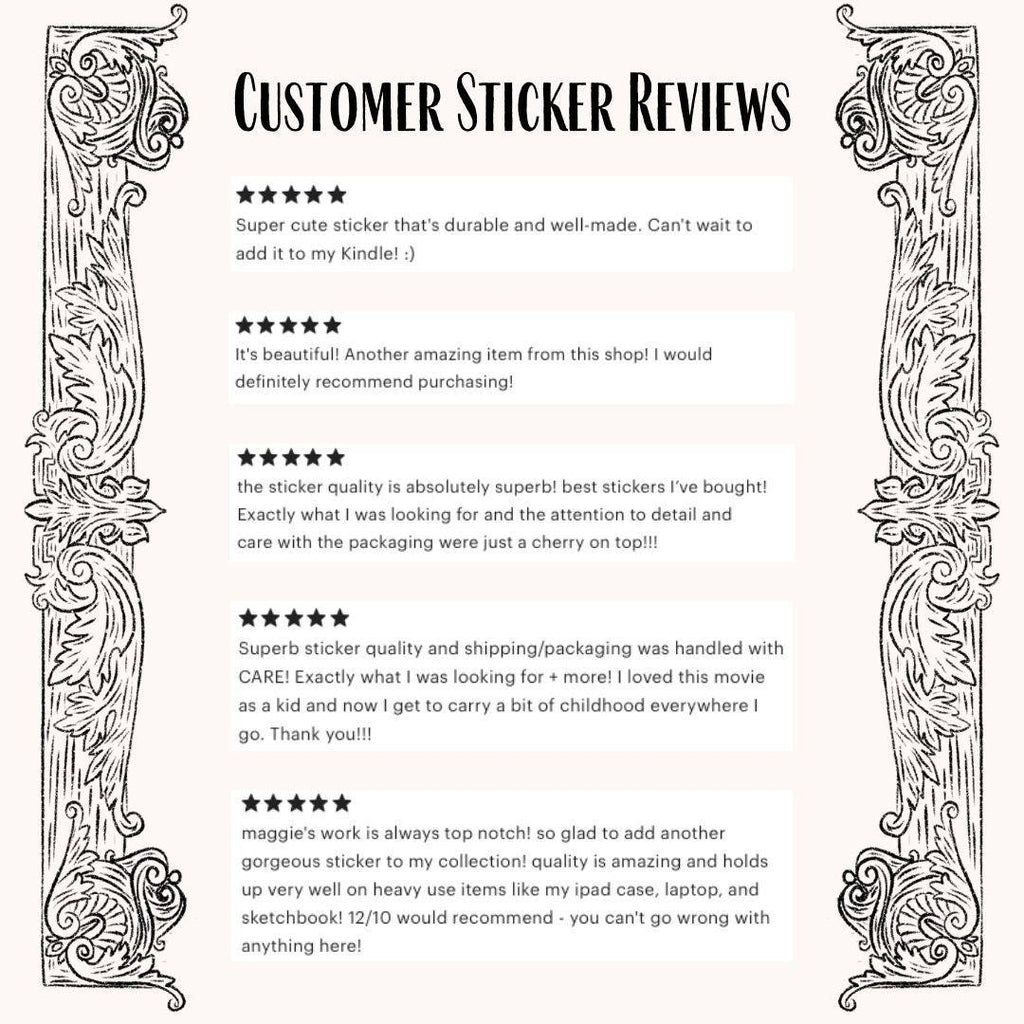 Girl with Green Ribbon Sticker: Illustrated Spooky Gothic Horror Waterproof Matte Vinyl Decal ST013