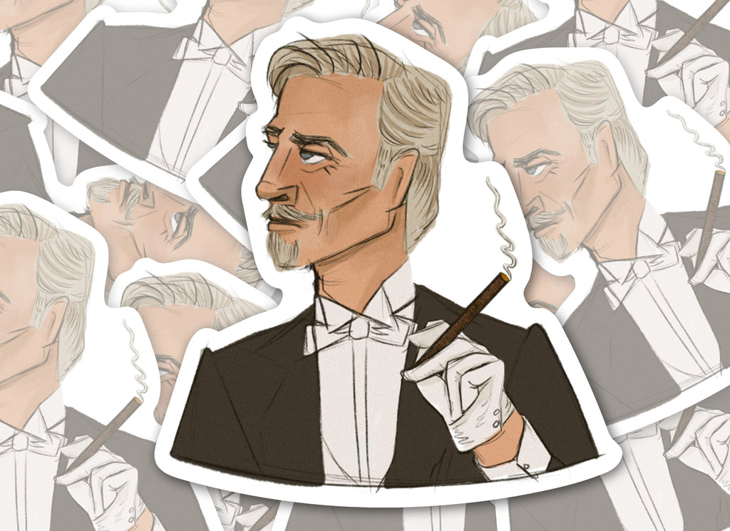 Mr. Robinson Time travel inspired somewhere in time Edwardian 1920s man with a cigarette cigar Vinyl Water-proof Sticker Decal ST038