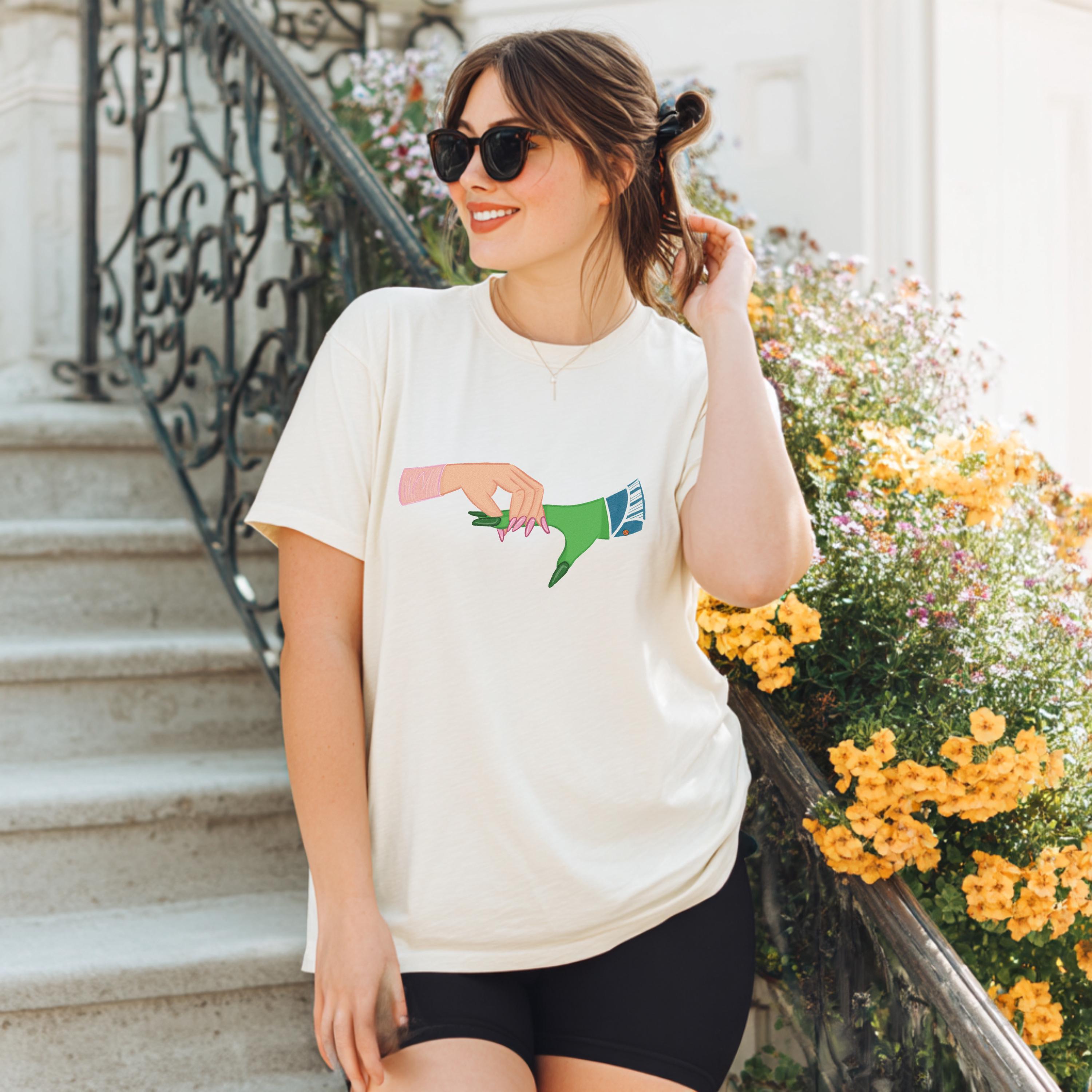 Wicked Holding Space Illustration T-shirt | Glinda and Elphaba | Movie Musical | Broadway Lovers | Colorful Graphic Tee