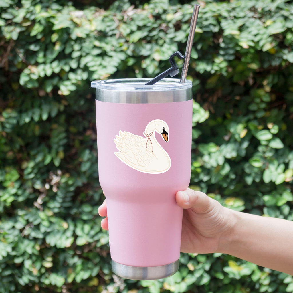 Coquette Swan Sticker Decal for Kindle Case Laptop Cover Decor Gift Idea for Best Friend Waterproof Sticker Feminine Whimsy Bird Art ST122