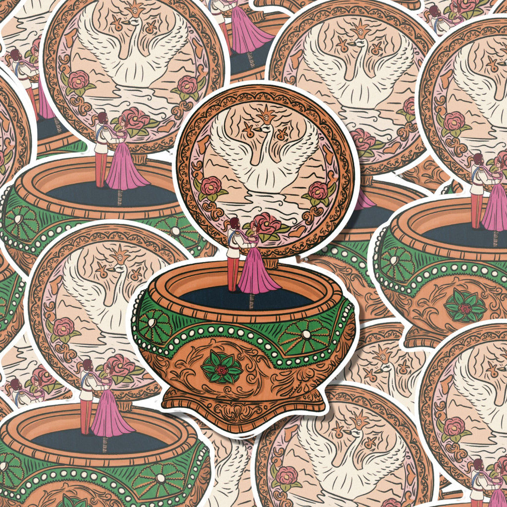 Anastasia Music Box Sticker Illustration Inspired by Together In Paris Music Box Gift for 90s Kids Waterproof Sticker for Kindle Case ST037