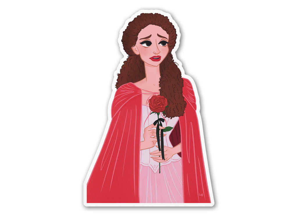 Rooftop Christine With a Rose Phantom of the Opera Daae Romance Musical Victorian Main Female Heroine Vinyl Water-proof Sticker Decal ST040