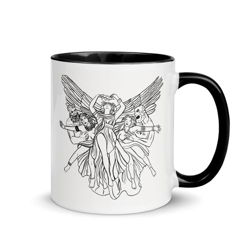 Apollo's Lyre Black and White Black and White Illustration Theatre Broadway Angel Coffee and Tea Mug