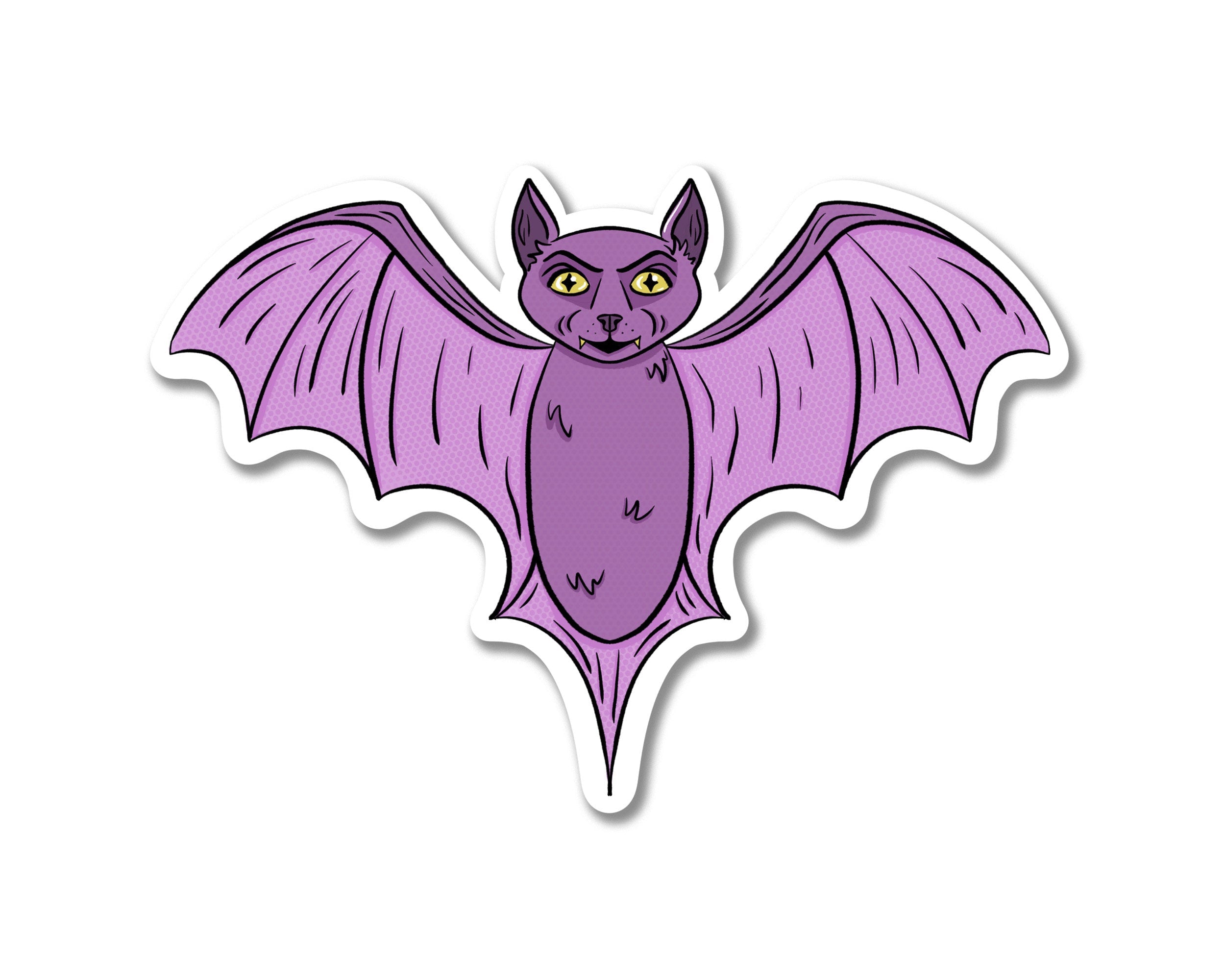 Purple Bat Horror Cute Spooky Halloween Cryptid Vampire Matte Vinyl Sticker Decal Creature of the Night Collection ST057