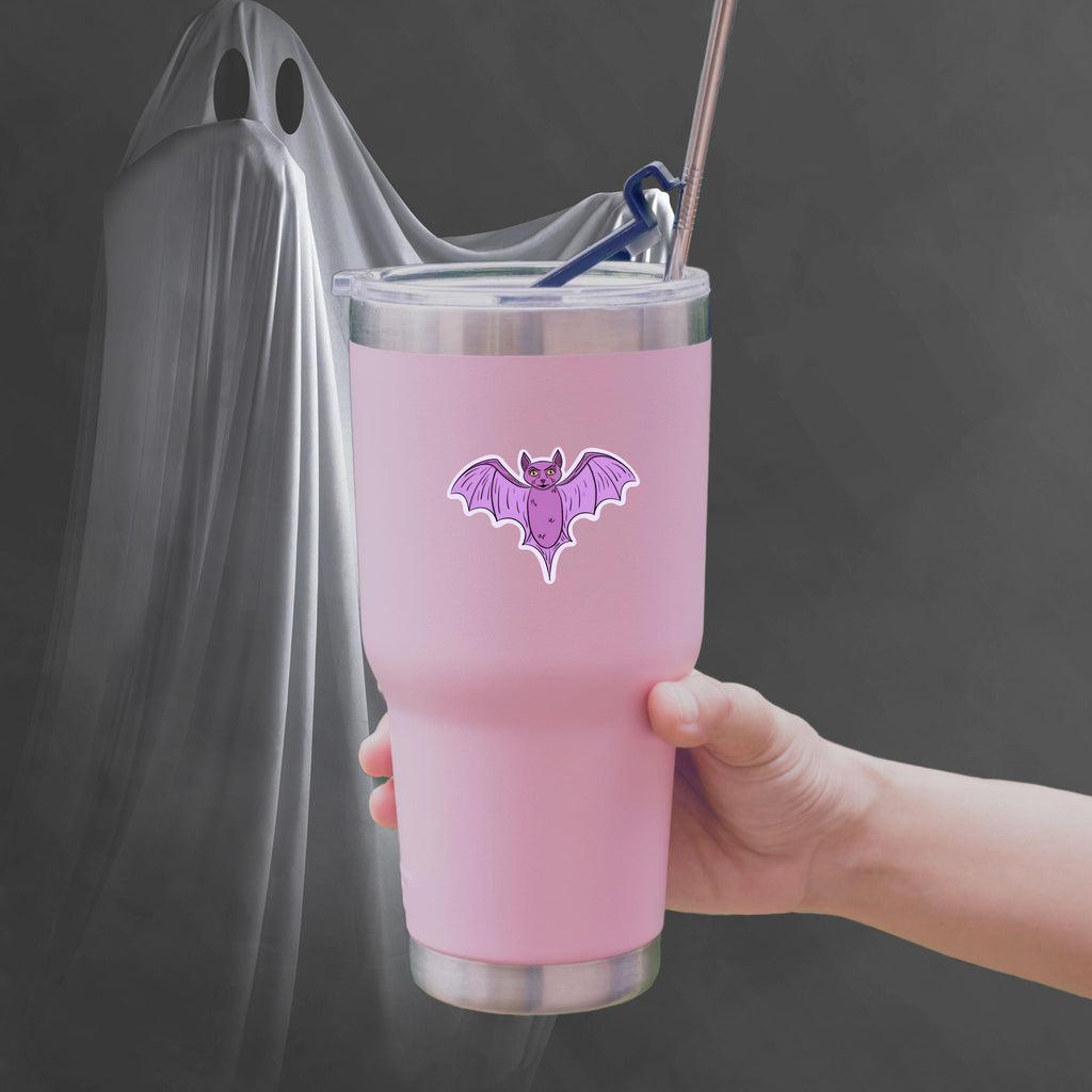 Purple Bat Sticker Cute Spooky Vampire Bat Vinyl Decal for Halloween Decor Water Bottles Laptops and Journals Witchy Goth Aesthetic ST057