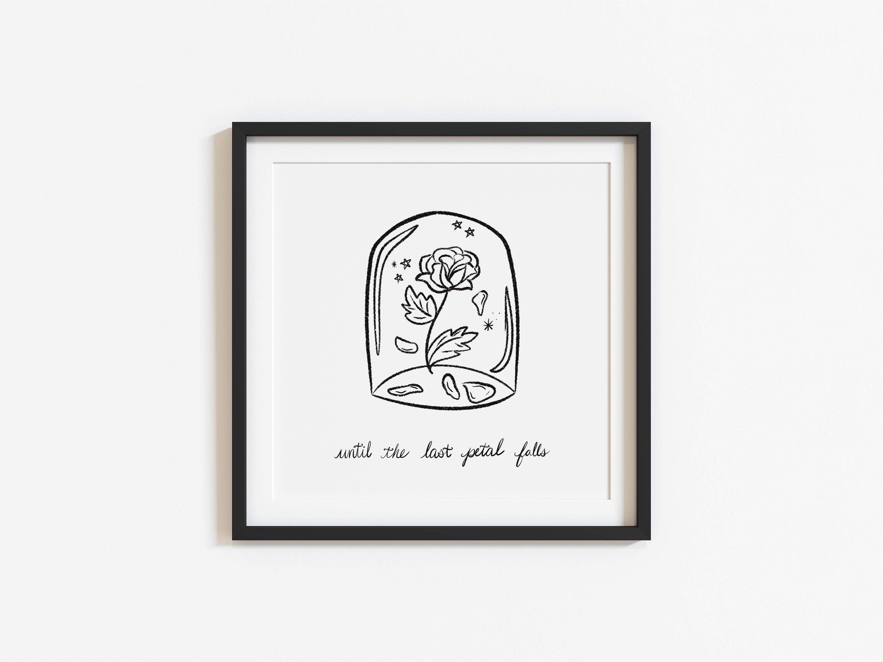 Enchanted Rose Print: Dark Academia Fairy Tale Art (Digital Download 5x7-16x20in JPEG )