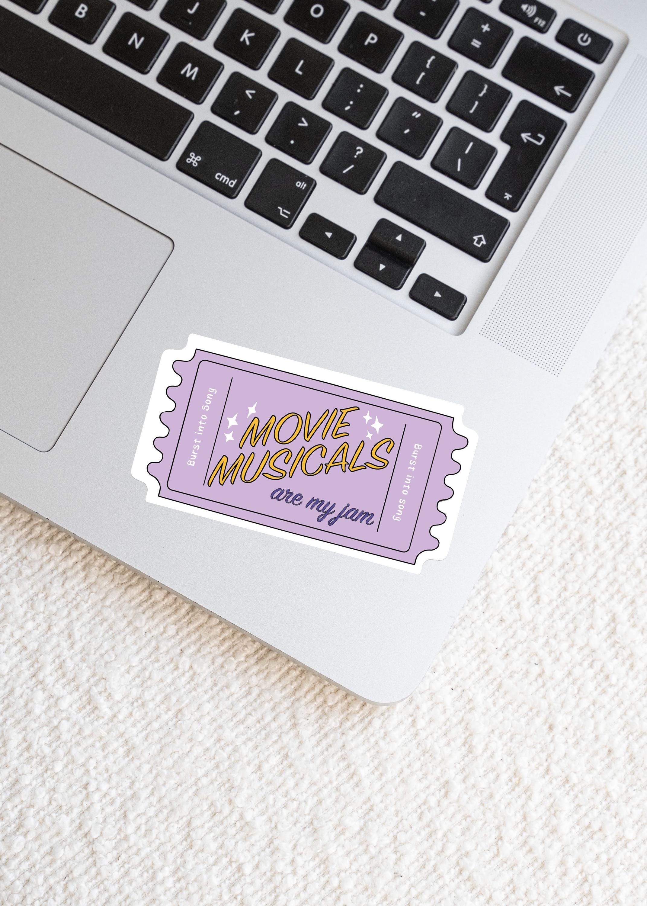 Movie Musicals Sticker Purple Ticket Stub for Musical Fans Purple Decal Computer Laptop Decor for Kindle Case Broadway Fan Gift Idea ST017