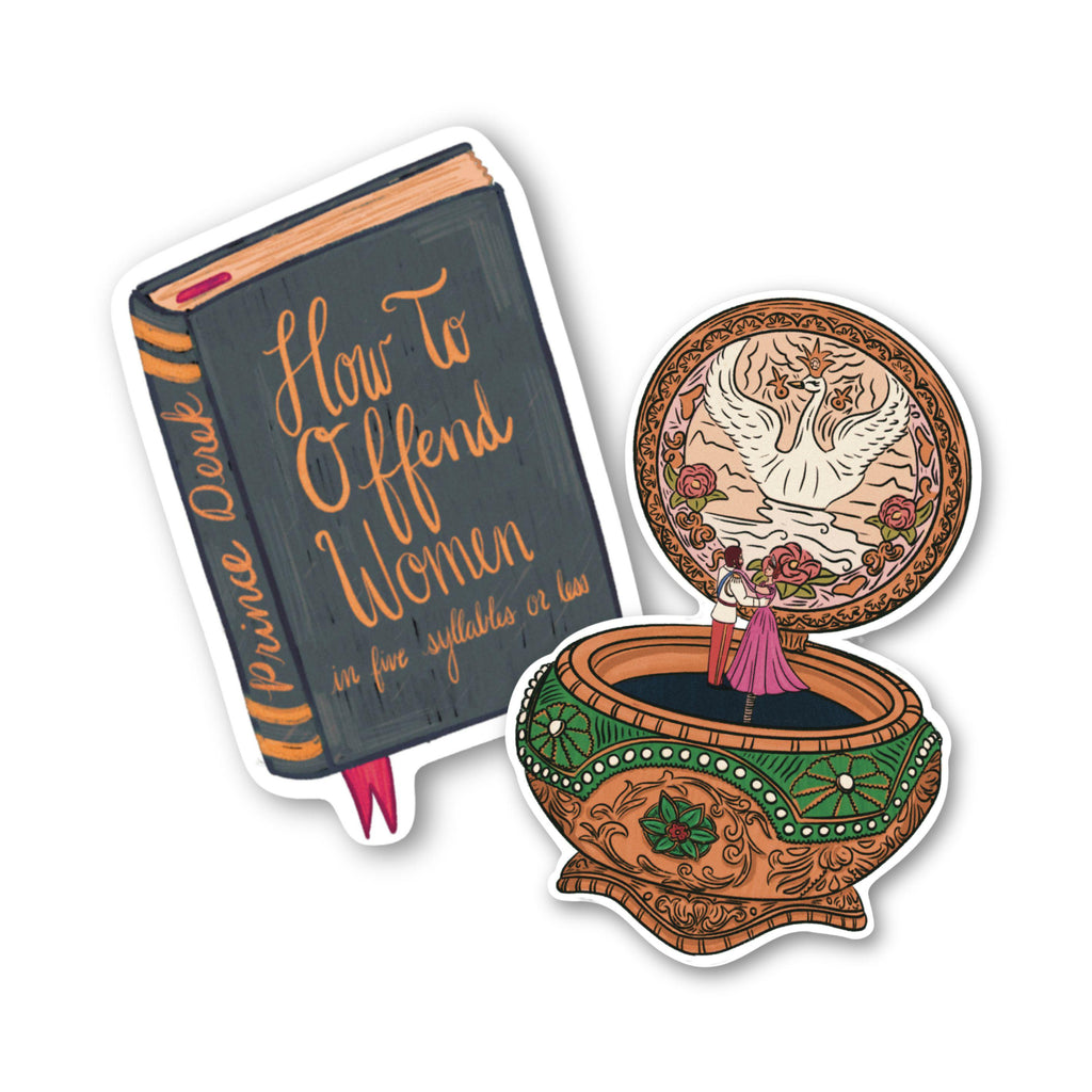 Swan Princess Anastasia Sticker Bundle 90s Animated Musical How To Offend Women and Together In Paris Music Box Decals Gift Idea for Fans