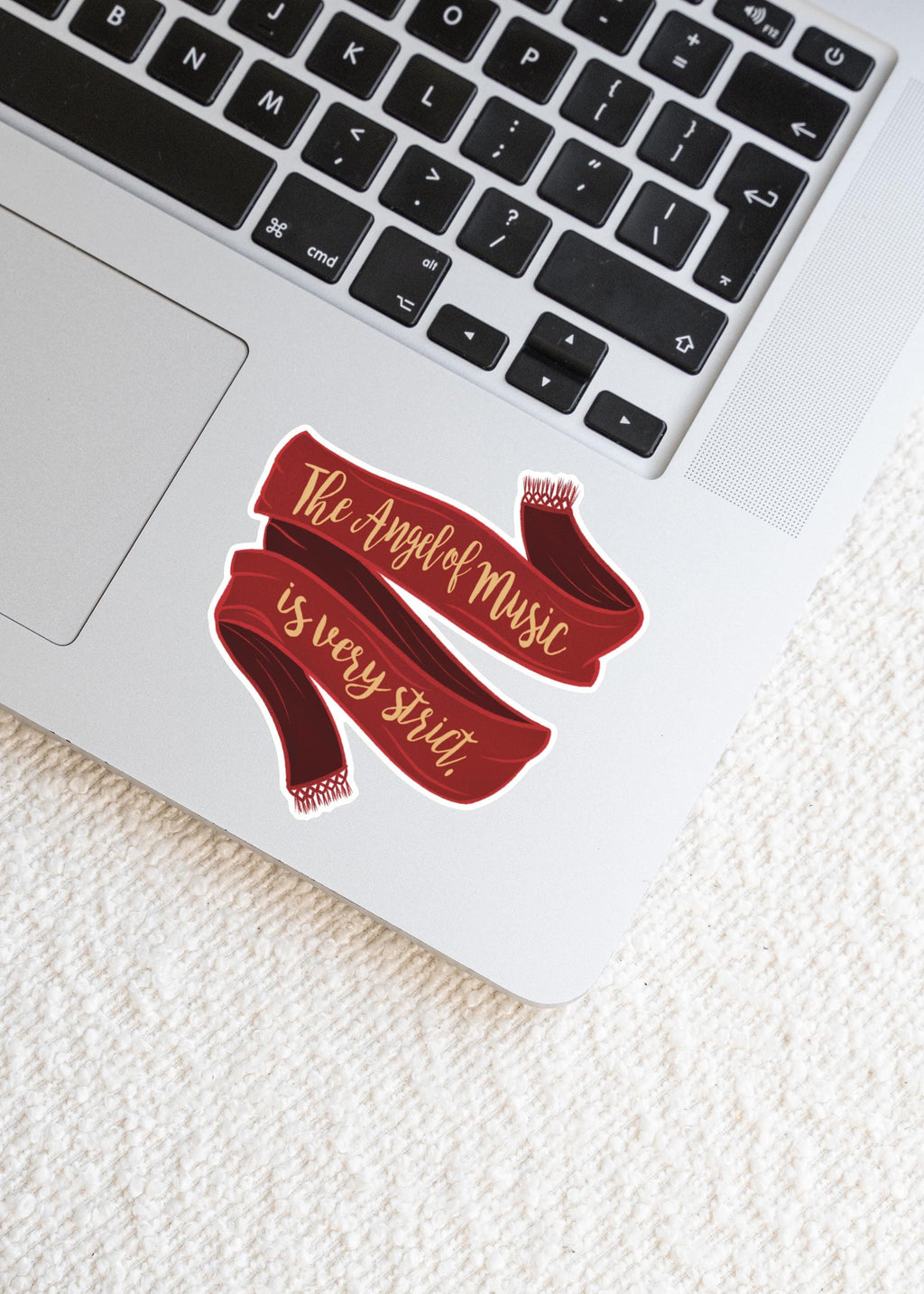 The Angel of Music is Very Strict Phantom of the Opera Musical Red Scarf Broadway Gothic Romance Vinyl Water-proof Sticker Decal ST028