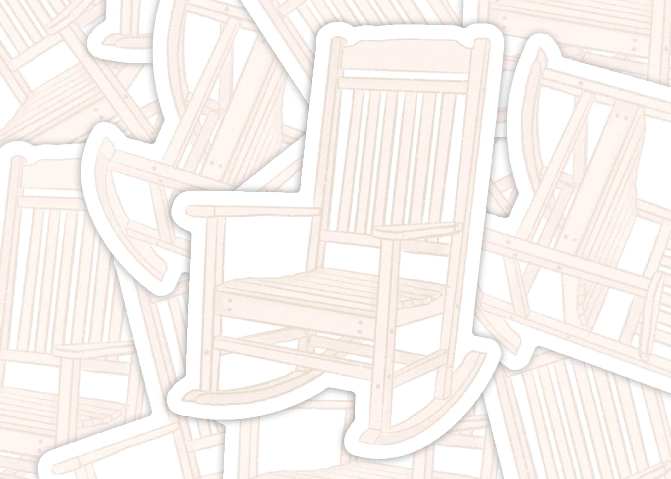 Rustic Rocking Chair Sticker Minimalist Porch Rocker Illustration for Journals Scrapbooking Southern Aesthetic Cozy Country Decor Vibe ST063