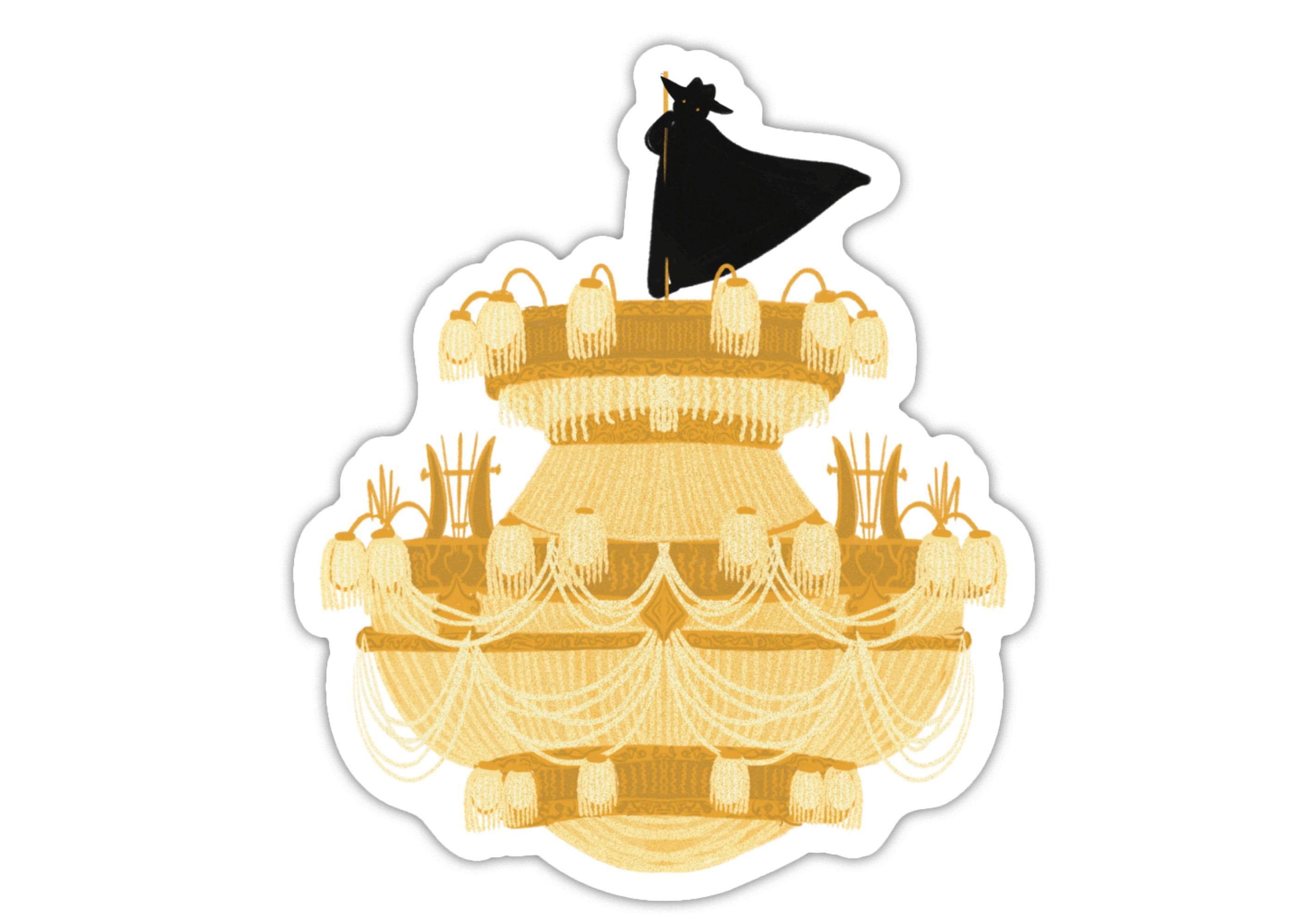 Phantom on the Chandelier Phantom of the Opera Horror Romance Musical Story Book Illustration Vinyl Water-proof Sticker Decal ST099