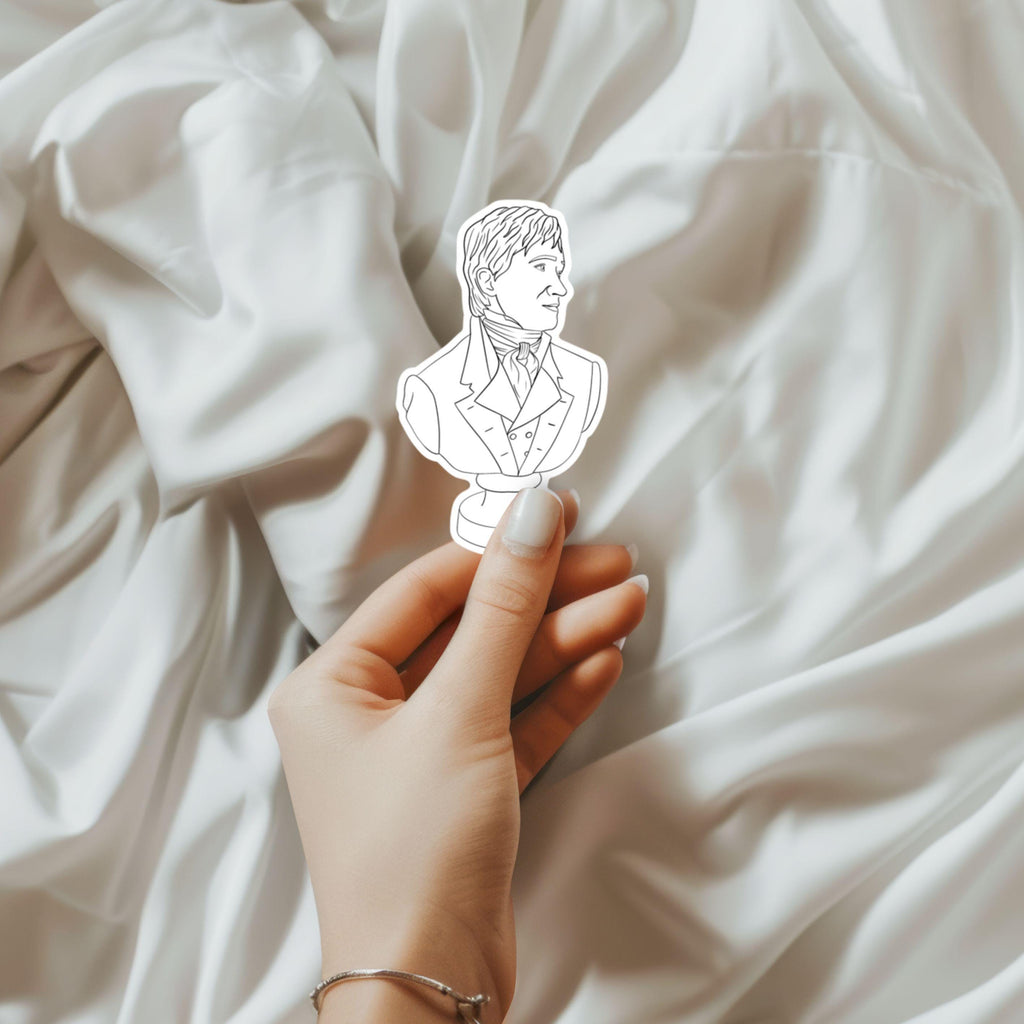 Mr. Darcy Bust Sticker Pride and Prejudice Reader Gift Idea Bookish Lover Kindle Case Sticker for Jane Austen Fan Bookish Friend Gift ST079