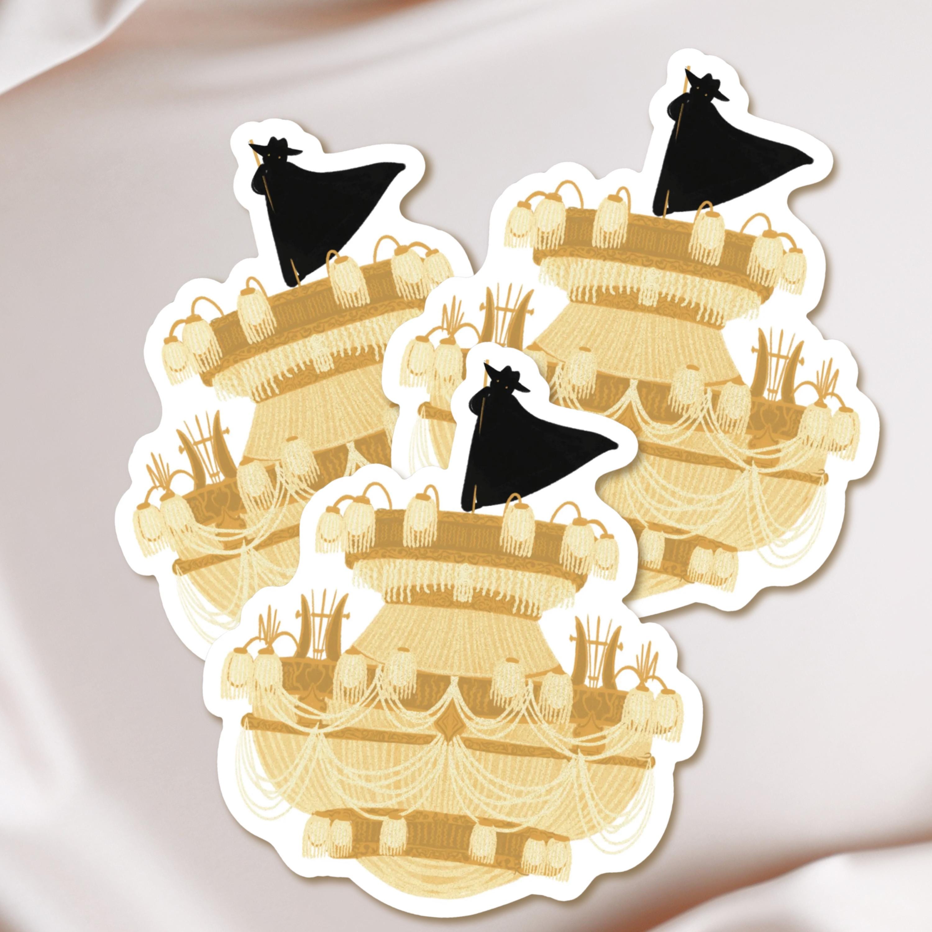 Phantom on the Chandelier Sticker Phantom of the Opera Horror Romance Musical Story Book Illustration Vinyl Water-proof Sticker Decal ST099