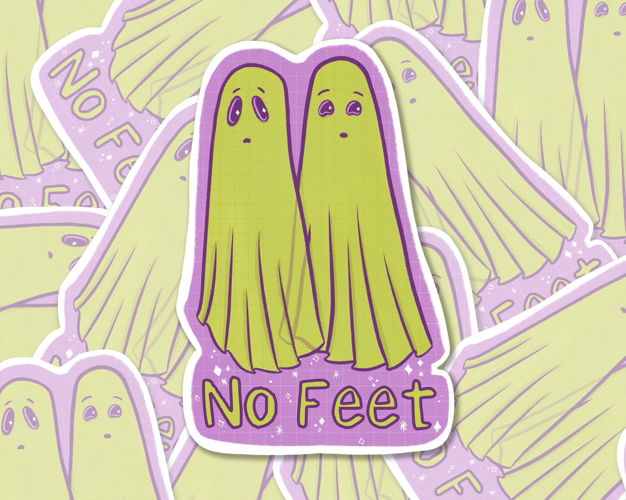 No Feet Ghost Sticker Beetlejuice Inspired Matte Vinyl Decal for Laptop Water Bottle or Journal Funny Spooky Quote for Horror Fans ST020