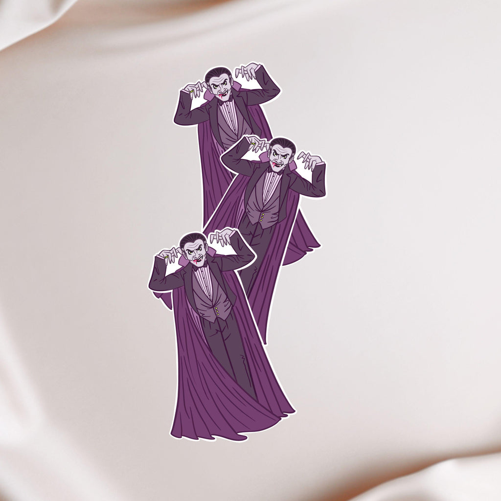 Gothic Vampire Sticker in Purple Tones Dracula Waterproof Decal for Laptop Kindle Journal Spooky Paranormal Gift for Horror Lovers ST029