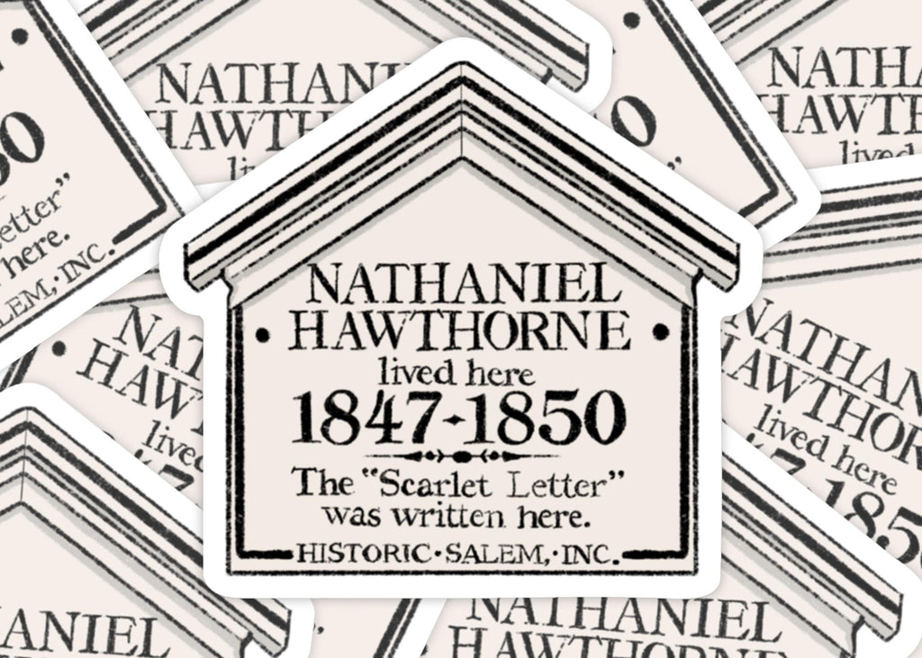 Salem Sticker Illustrated Historical Nathaniel Hawthorne Sign Inspired Salem Massachusetts Witch Community Gift Idea for Girl Friend ST070